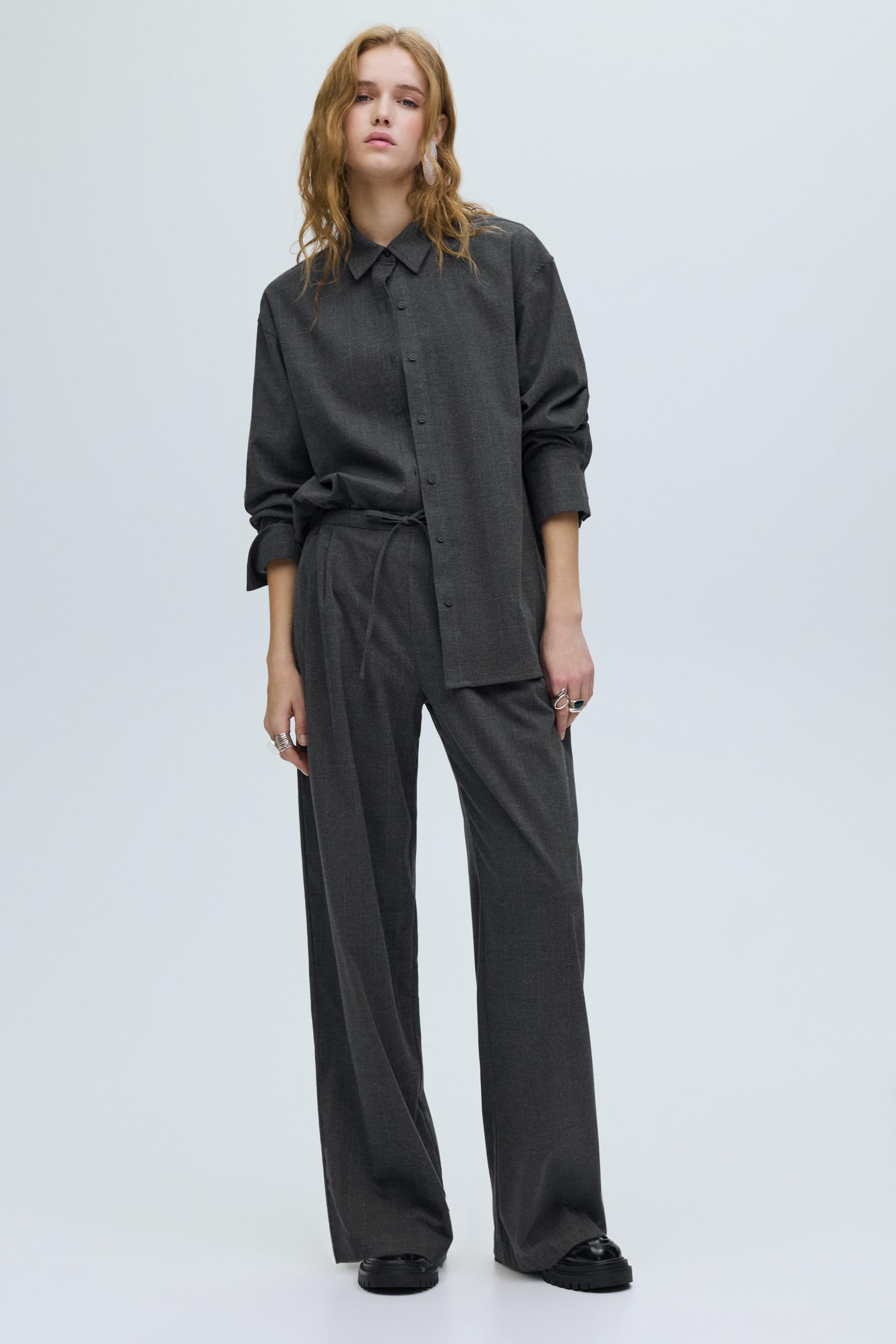 Pinstripe jogger trousers — Grey