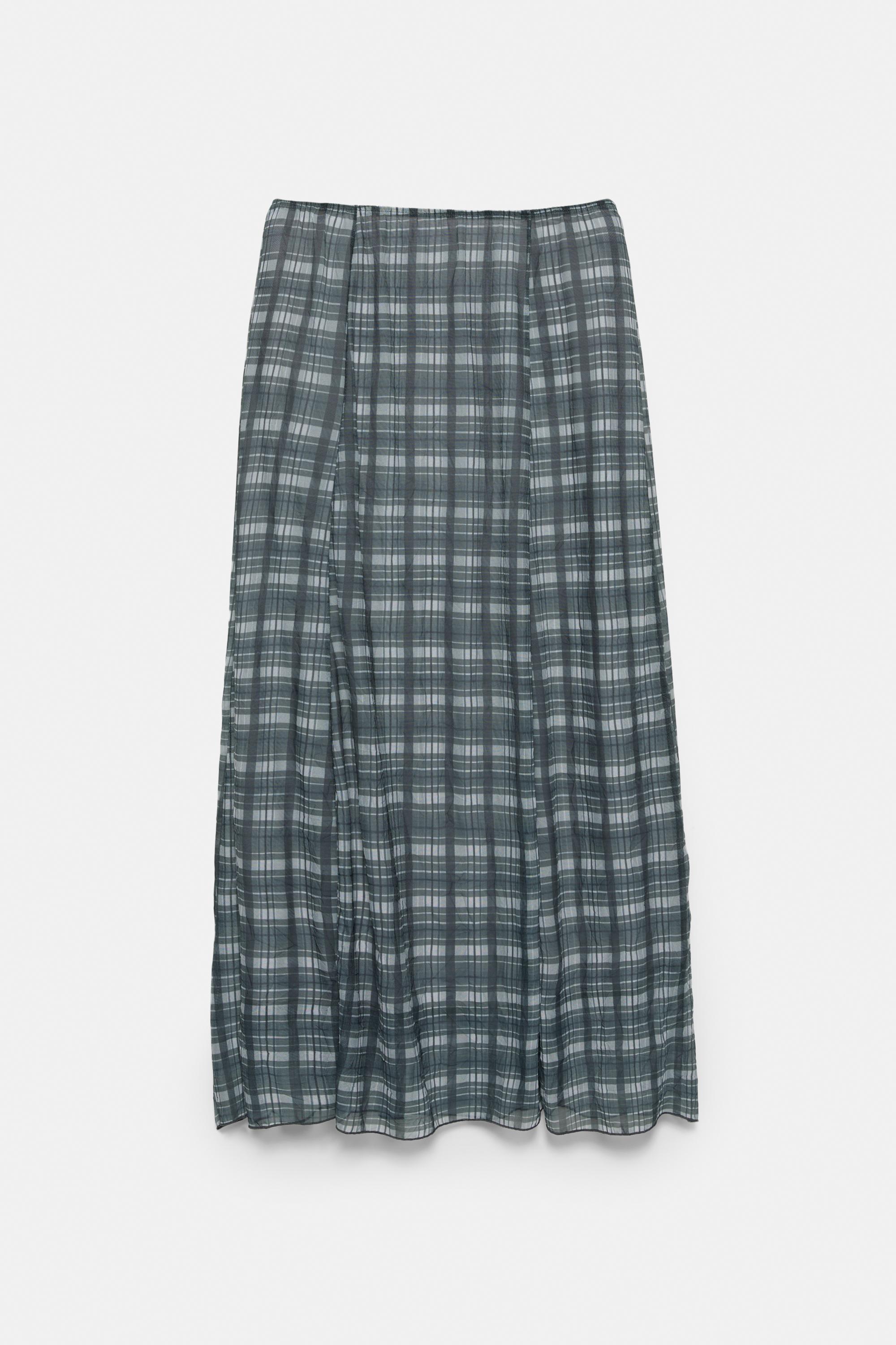 Kareli midi etek - Görsel 11