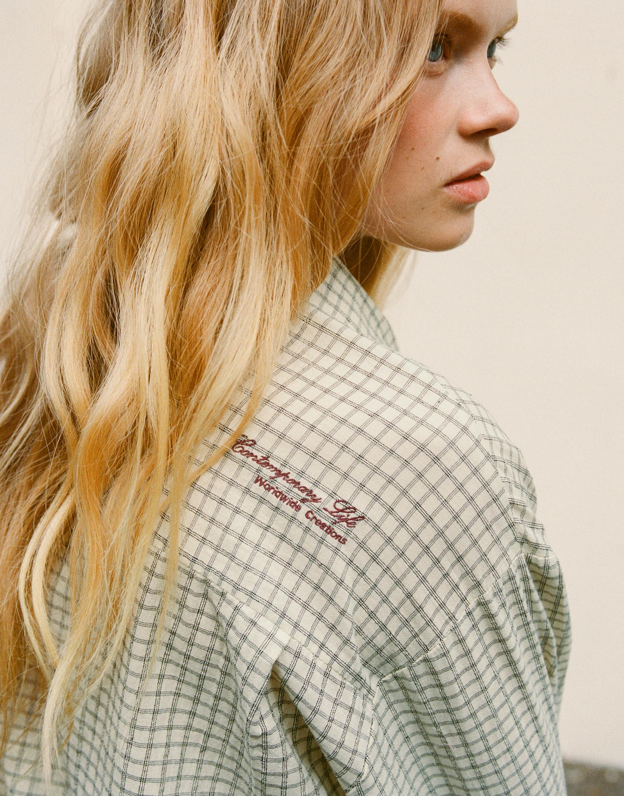 Check shirt with pocket — Vanilla