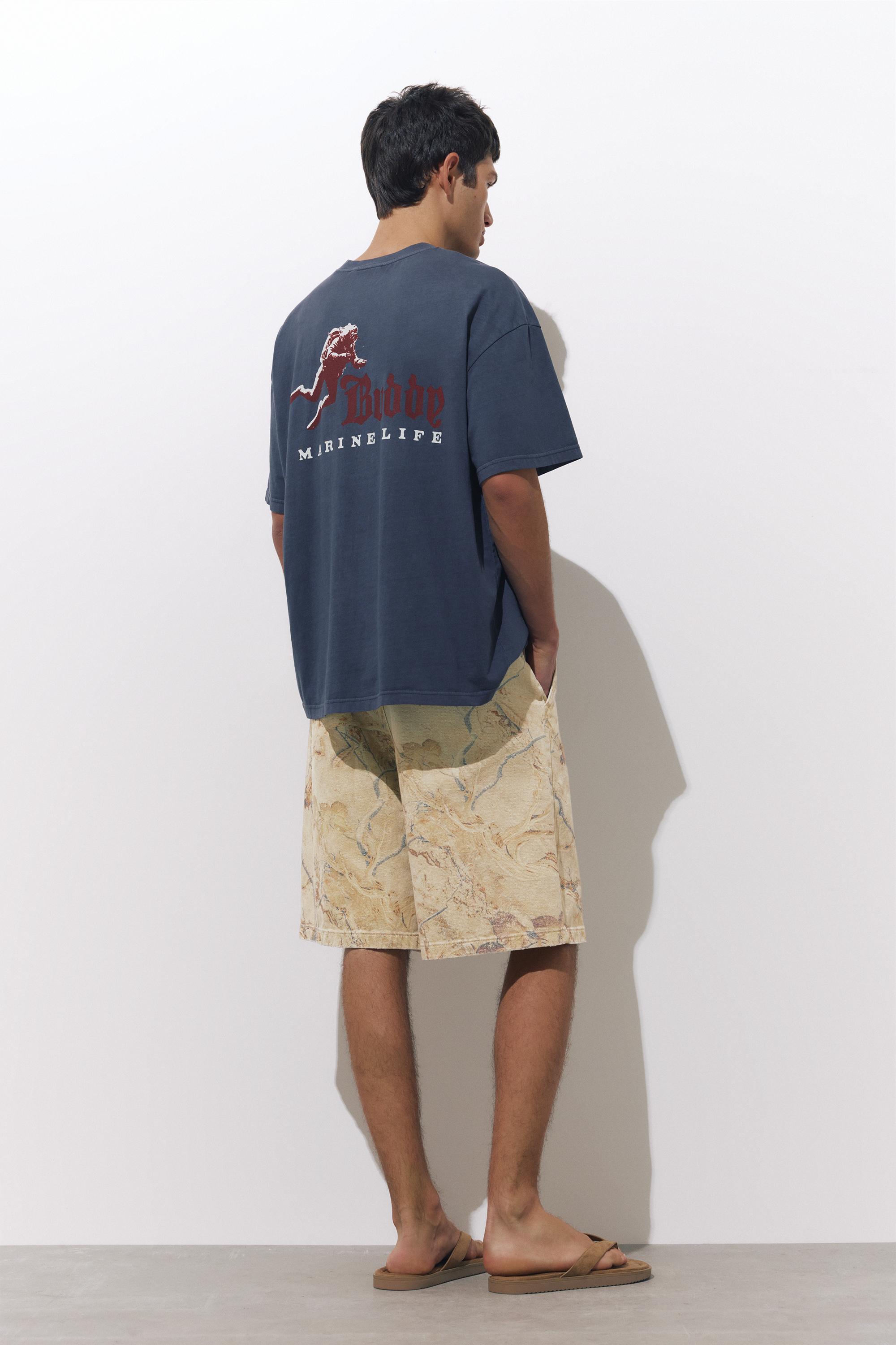 Printed Bermuda shorts — Sand
