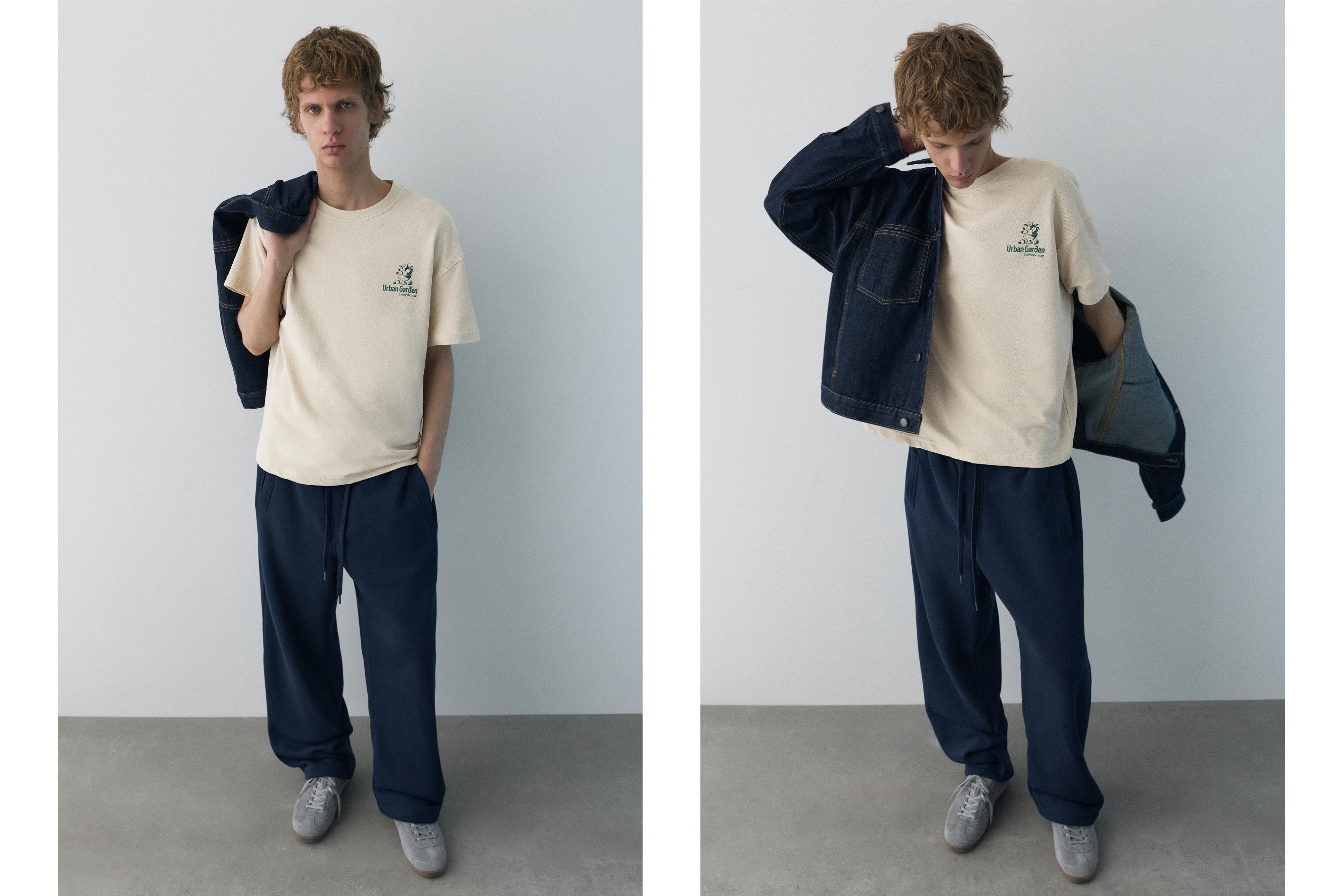 Grafik baskılı dokulu t-shirt - Görsel 18