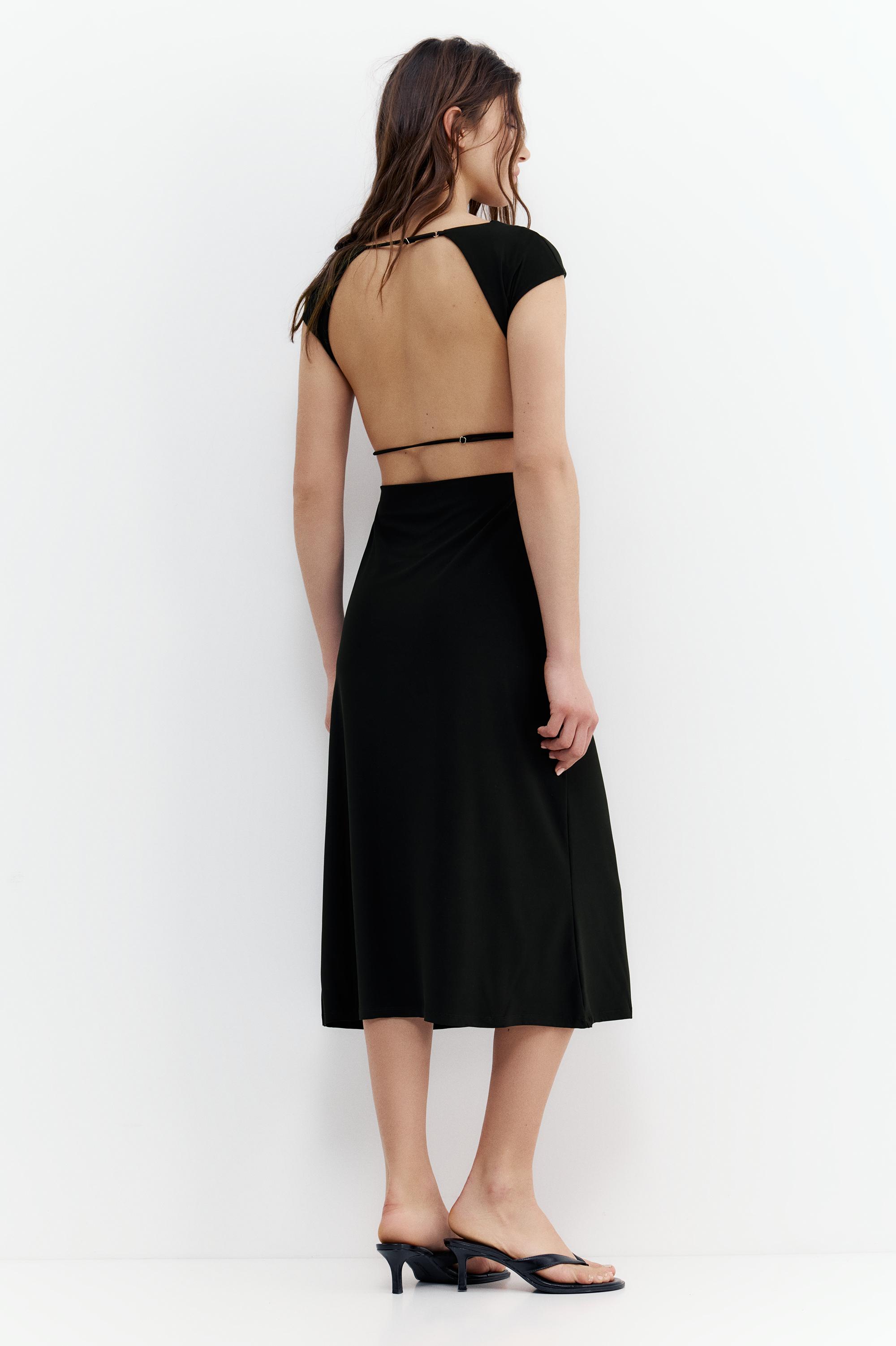 Midikleid Mit Offener Rückenpartie