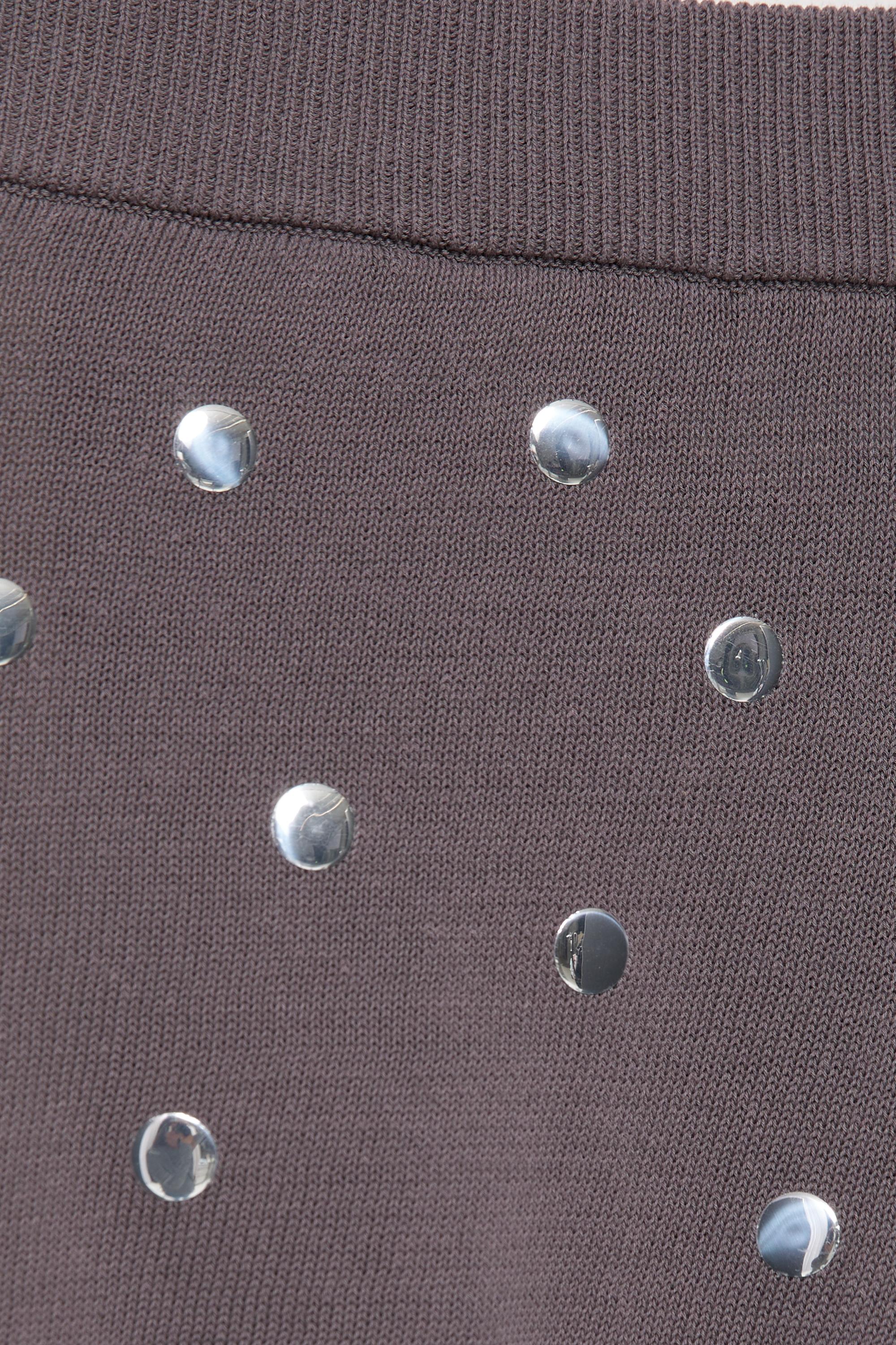 Studded knit shorts — Steel