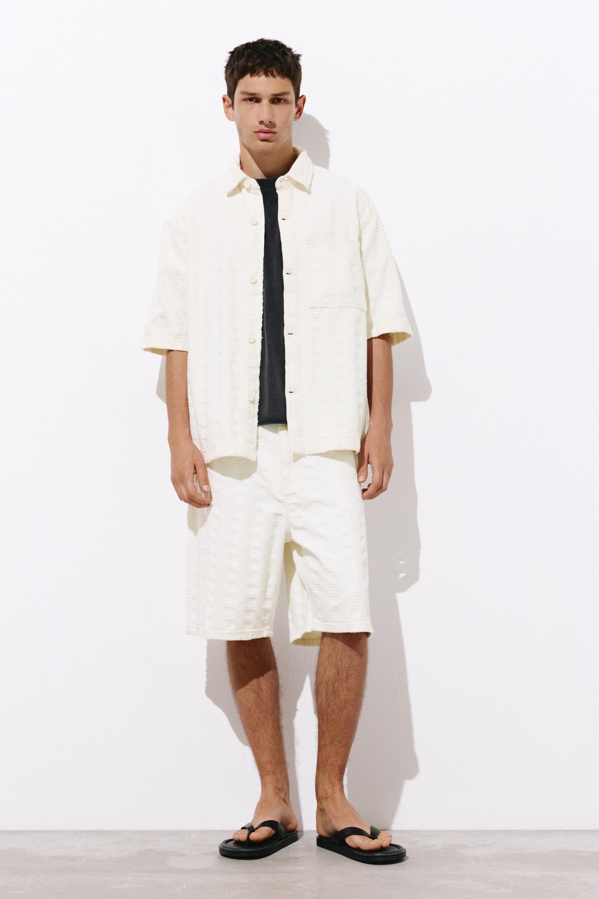 Jacquard shirt — Ecru