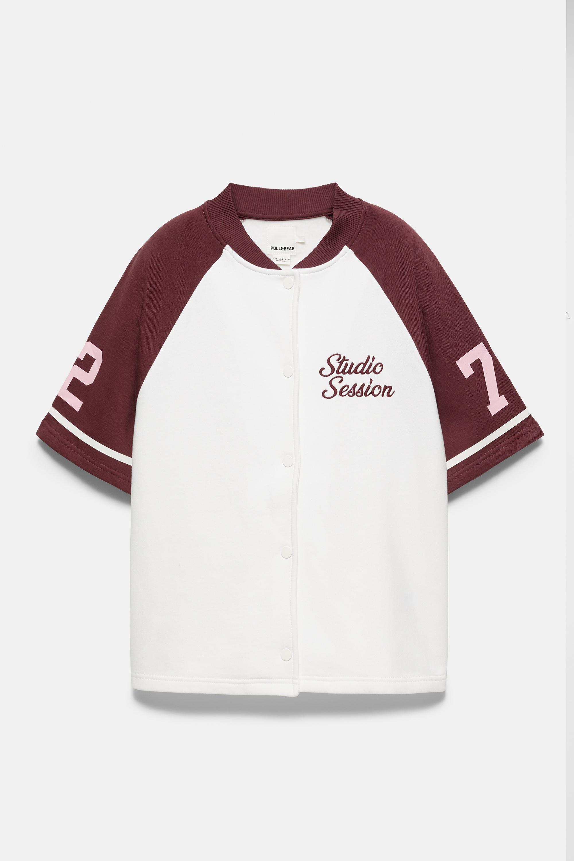 Graphic baseball jacket — Ice