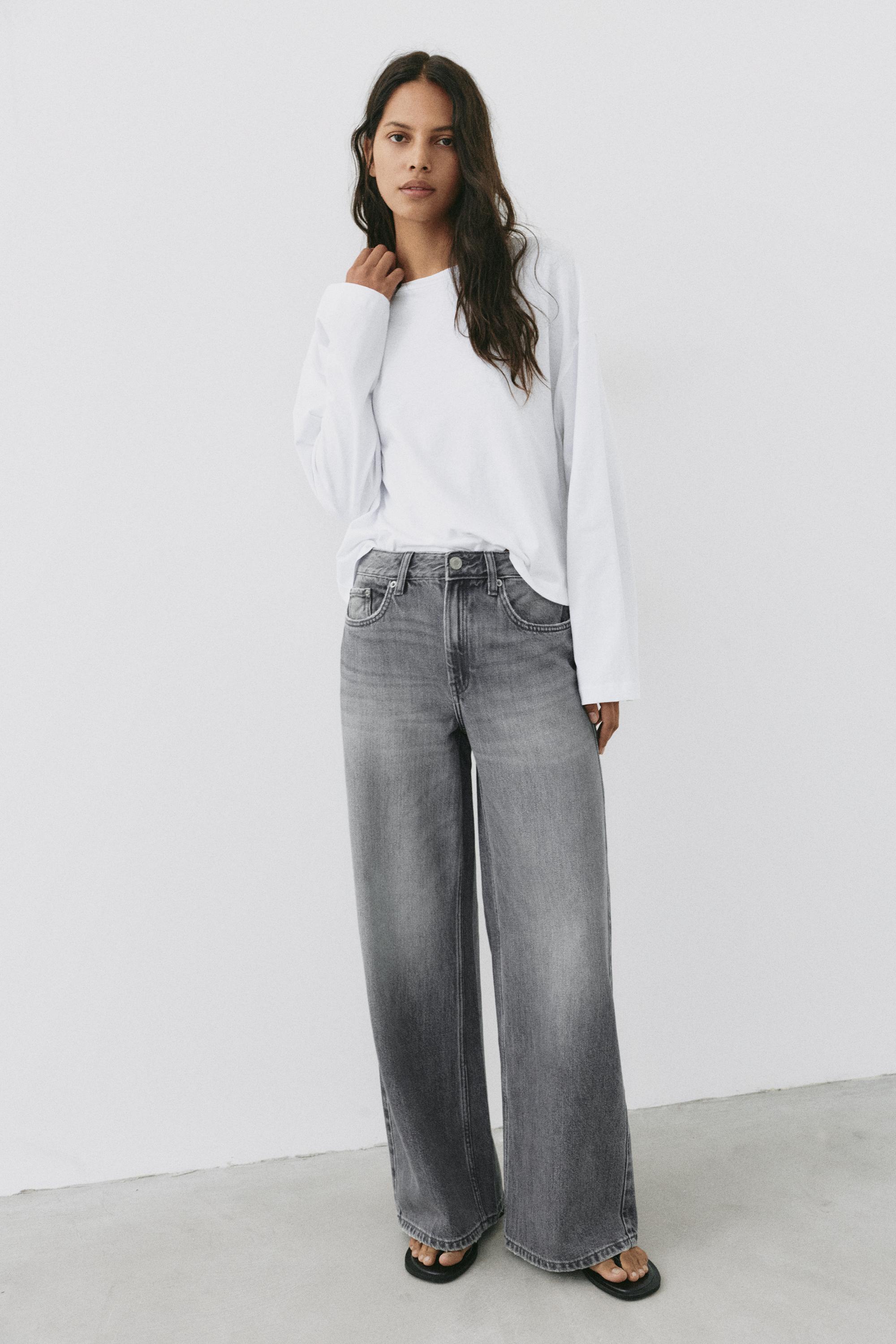 Oversize baggy jeans — Pearl grey