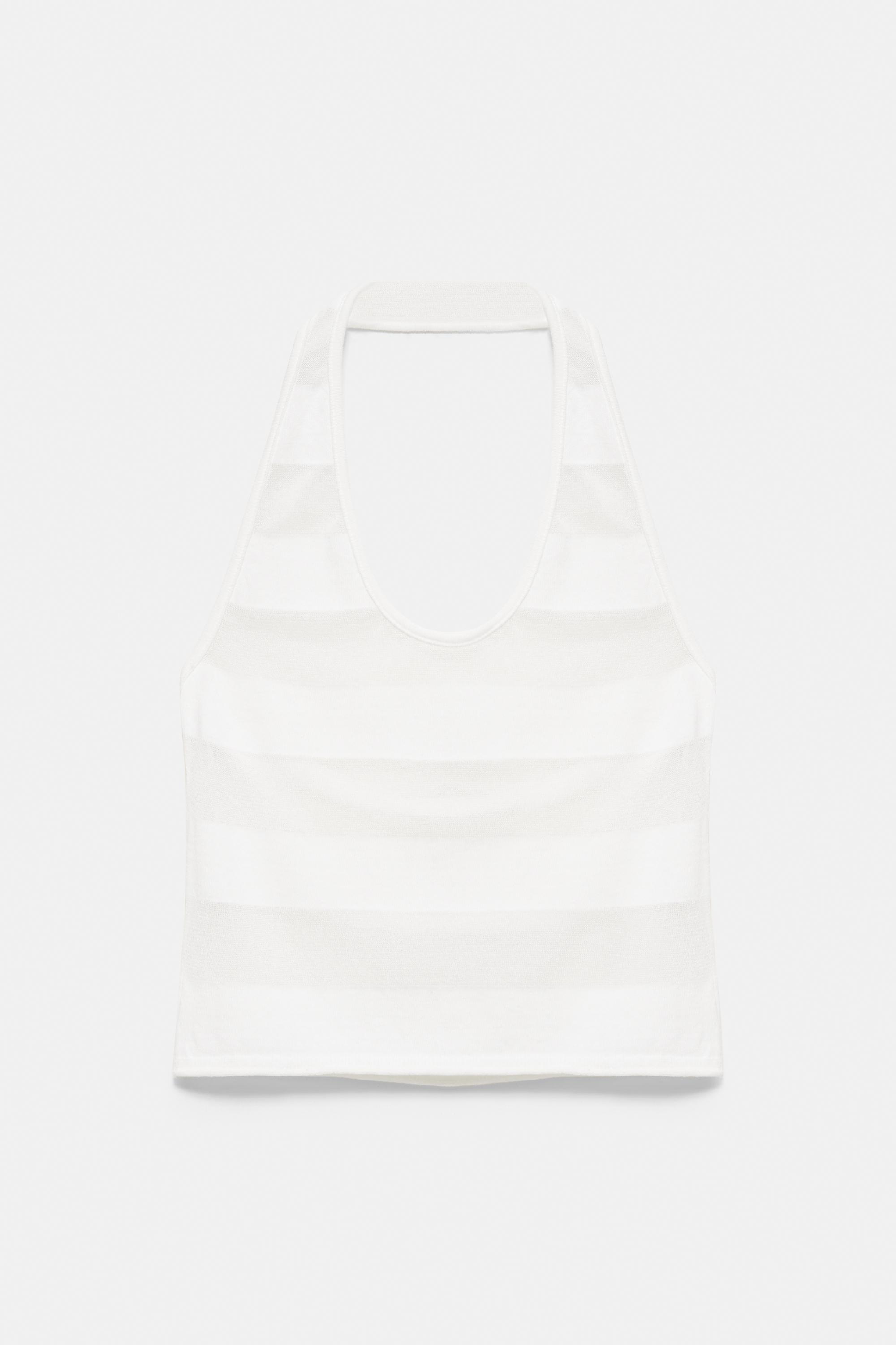Sheer halter top — Ecru