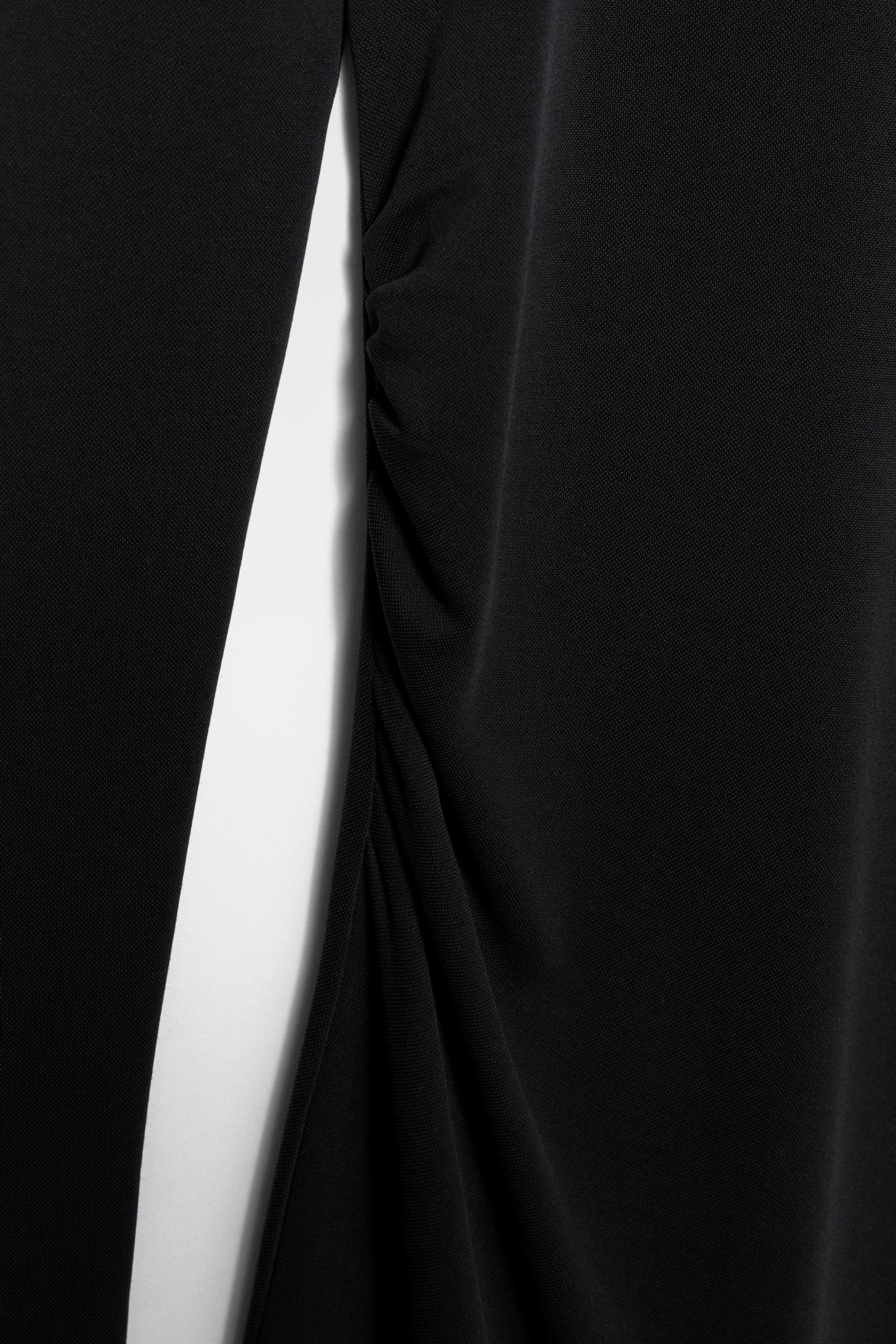 Fluid draped cupro midi dress — Anthracite grey
