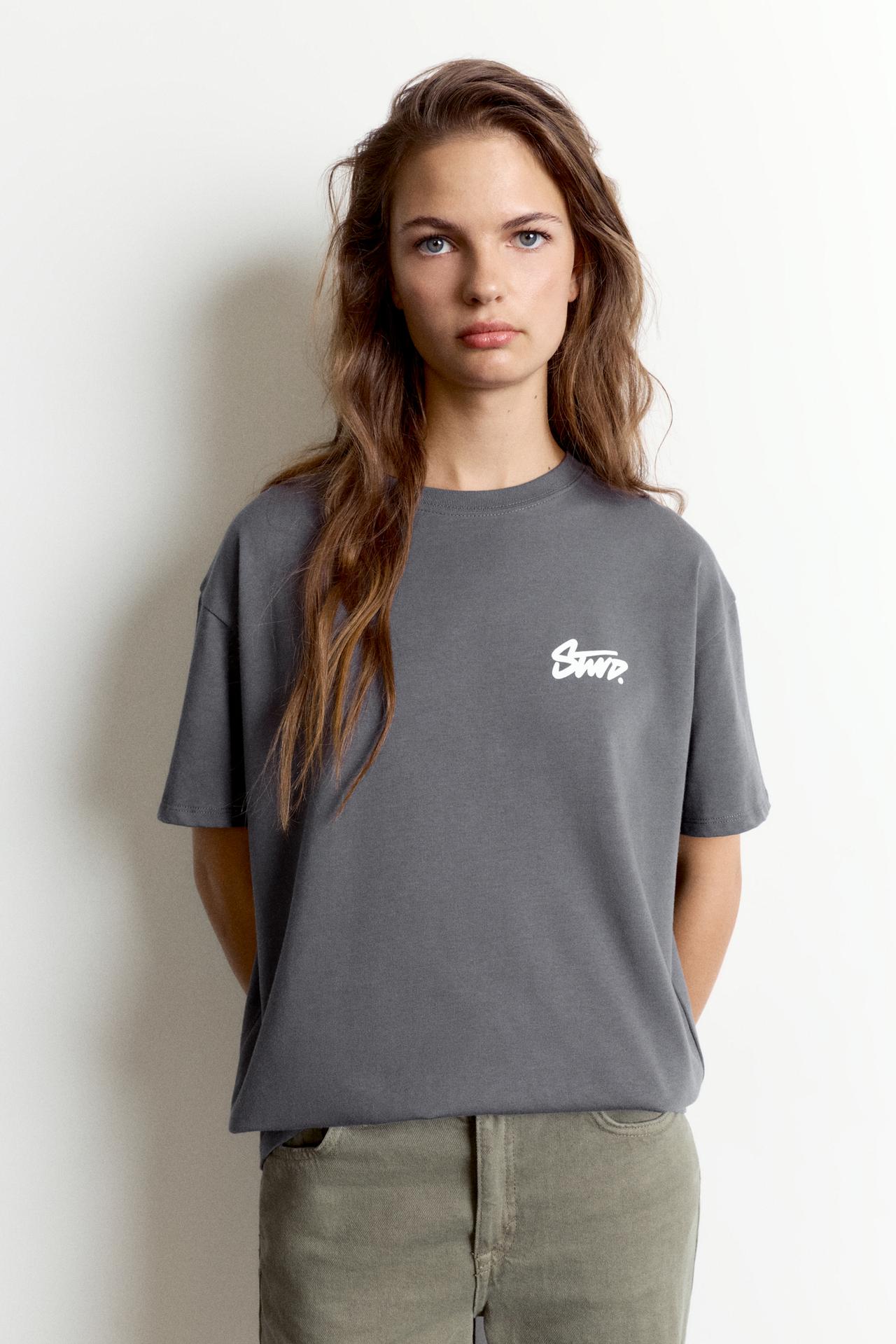 STWD flower graphic T-shirt — Grey