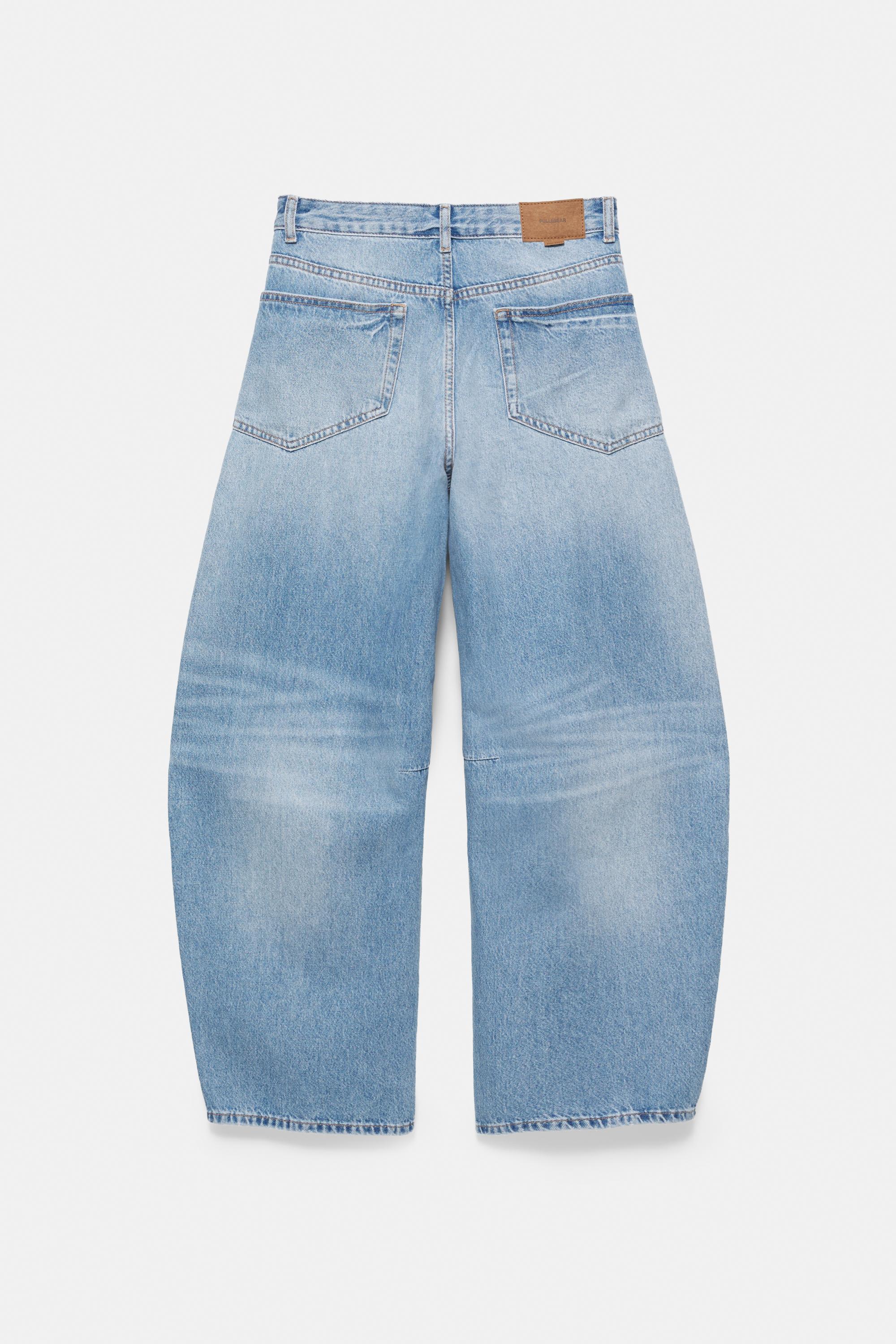 Seam detail balloon-fit baggy jeans — Pale blue