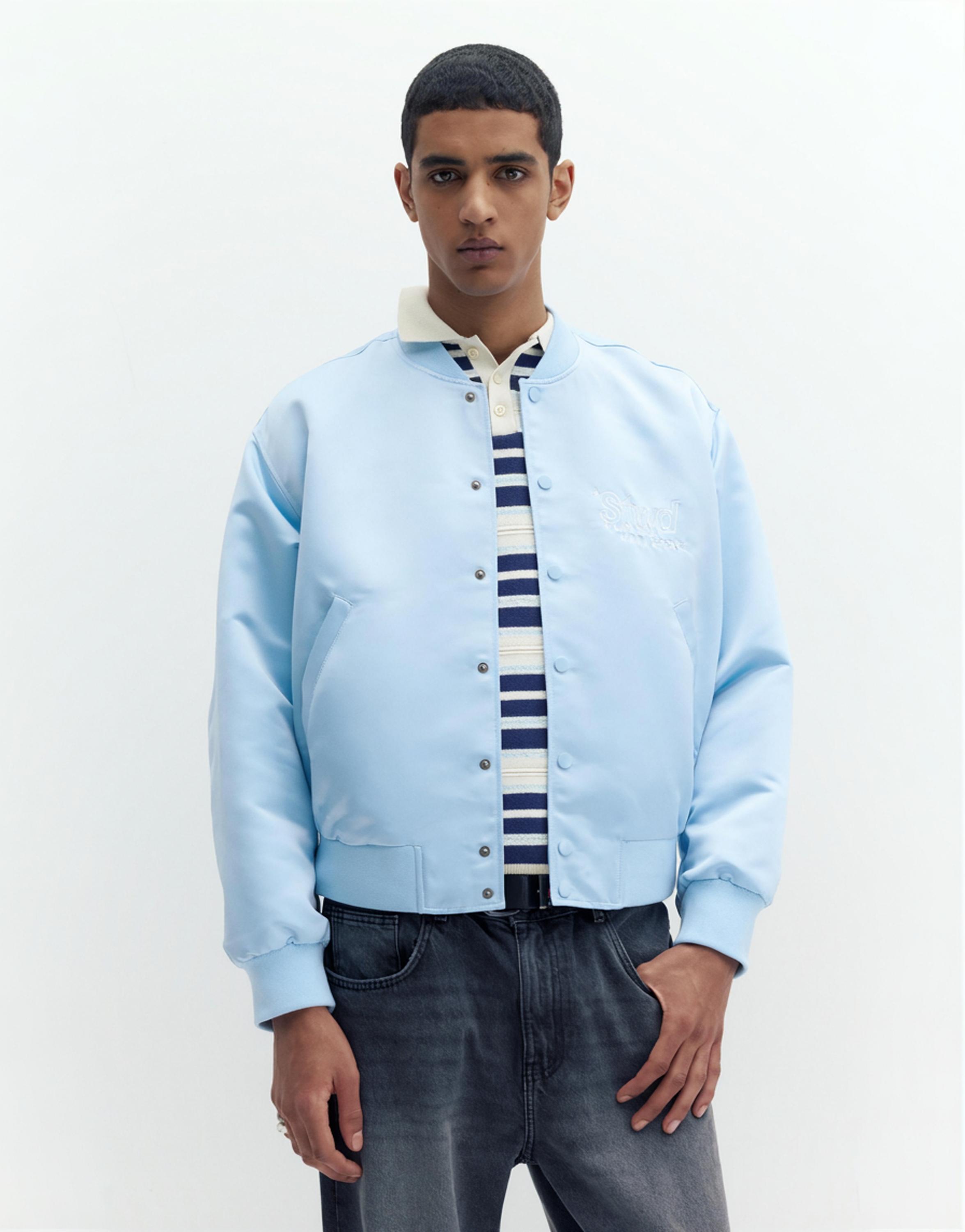 Satin bomber jacket — Pastel blue