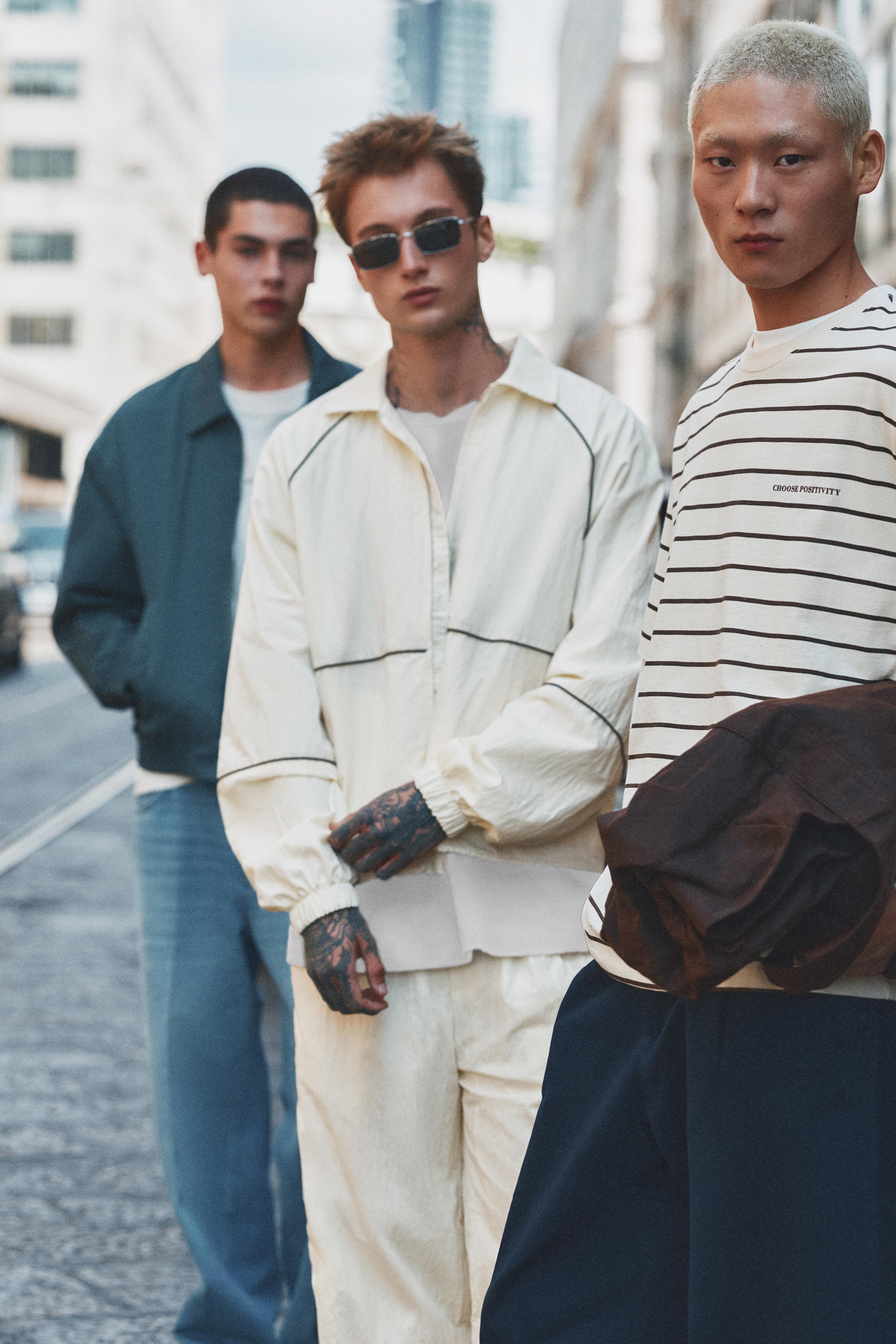 Lightweight contrast stitch jacket — Off white