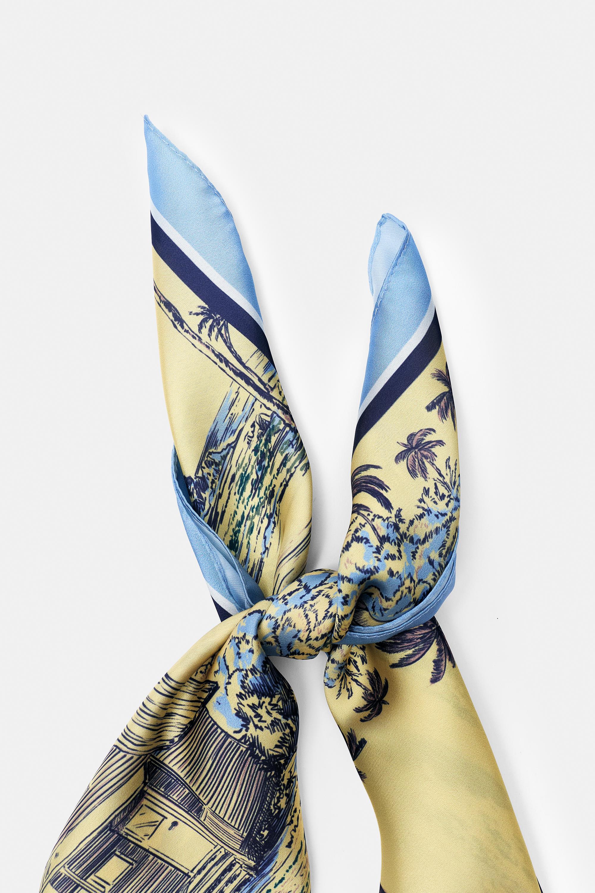 Saten plaj desenli bandana