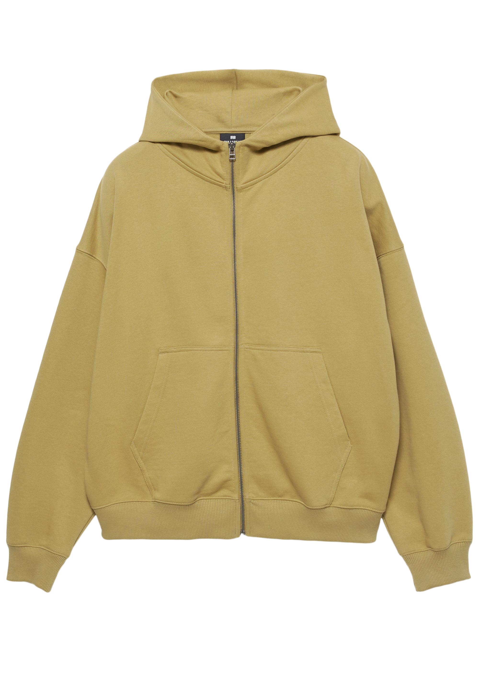 Boxy hoodie with zipper — Lime