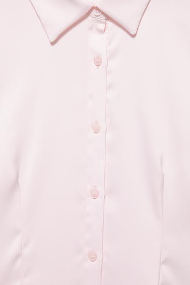 Fitted satin shirt — Pink 7