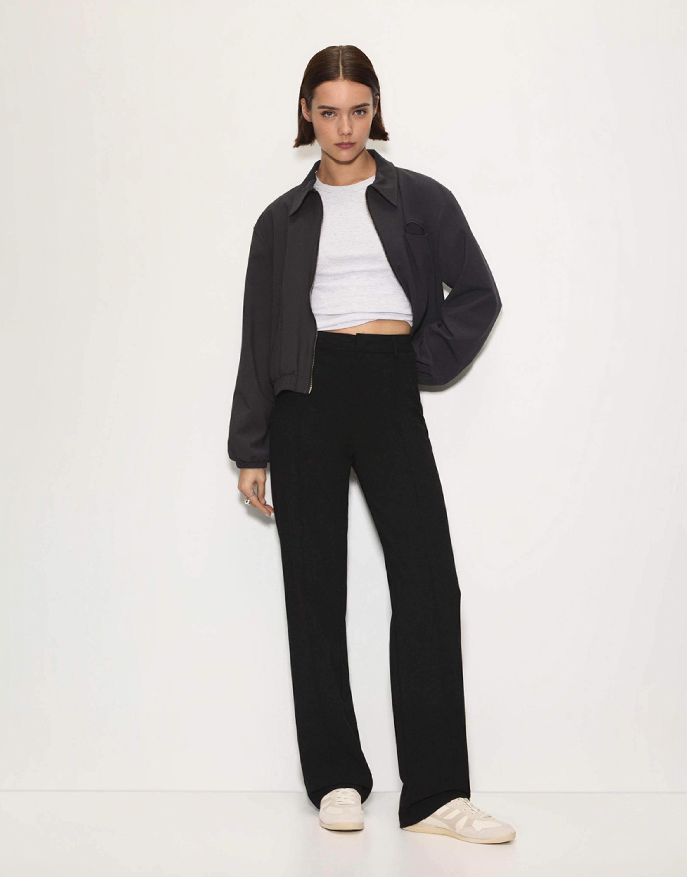 Smart trousers with seam detail — Black