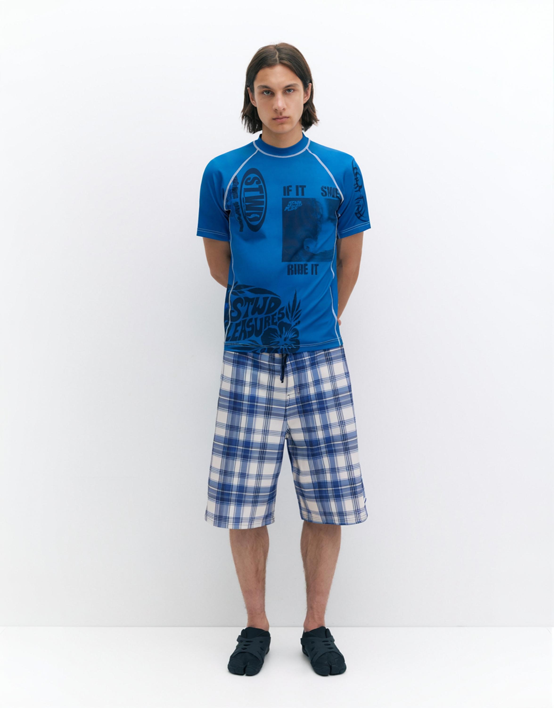 Pleasures x STWD swim shorts — Blue