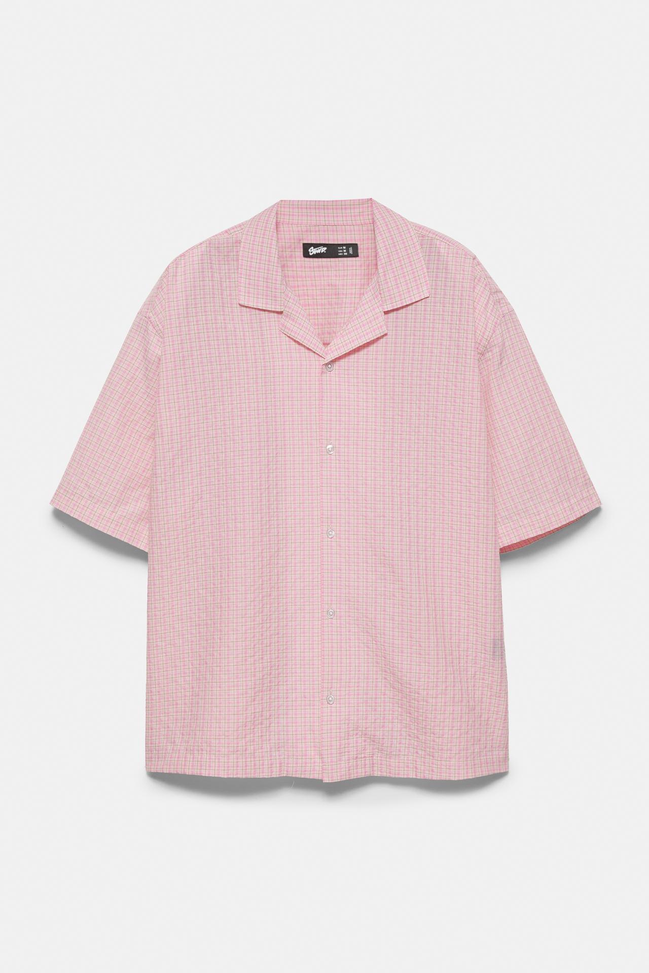 Short sleeve check shirt — Pink
