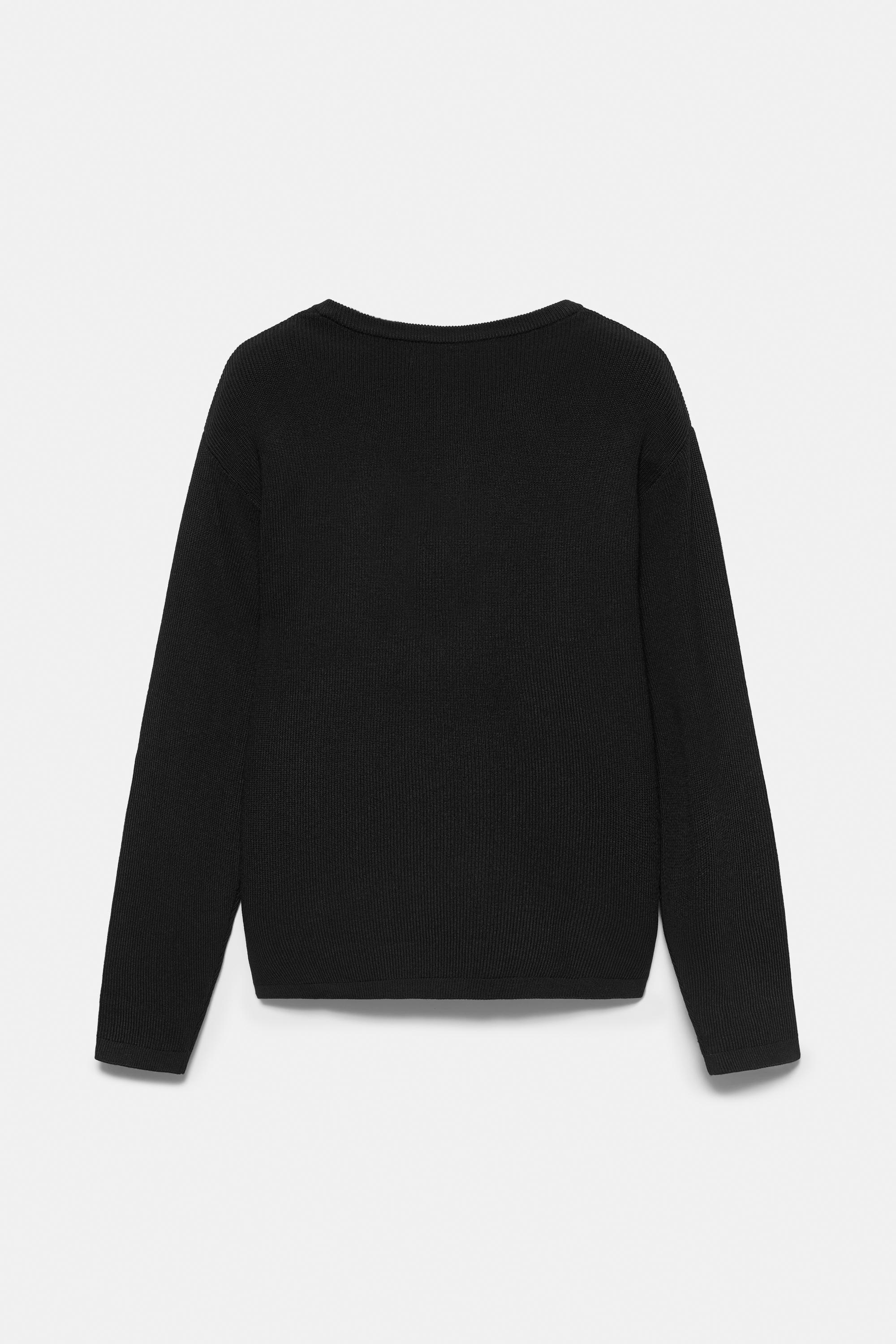 Henley neck jumper — Black