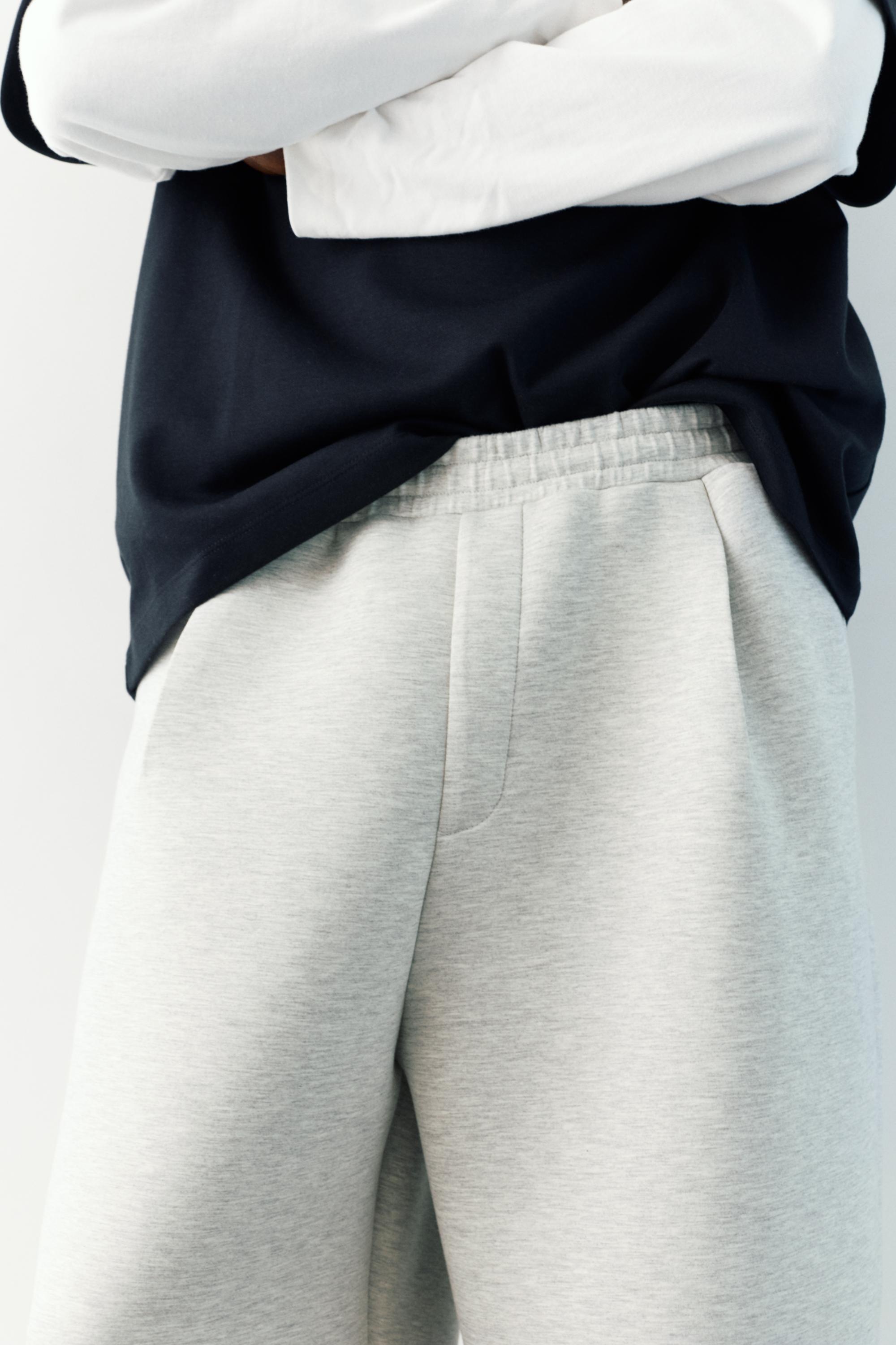 Balloon fit tracksuit bottoms — Grey marl