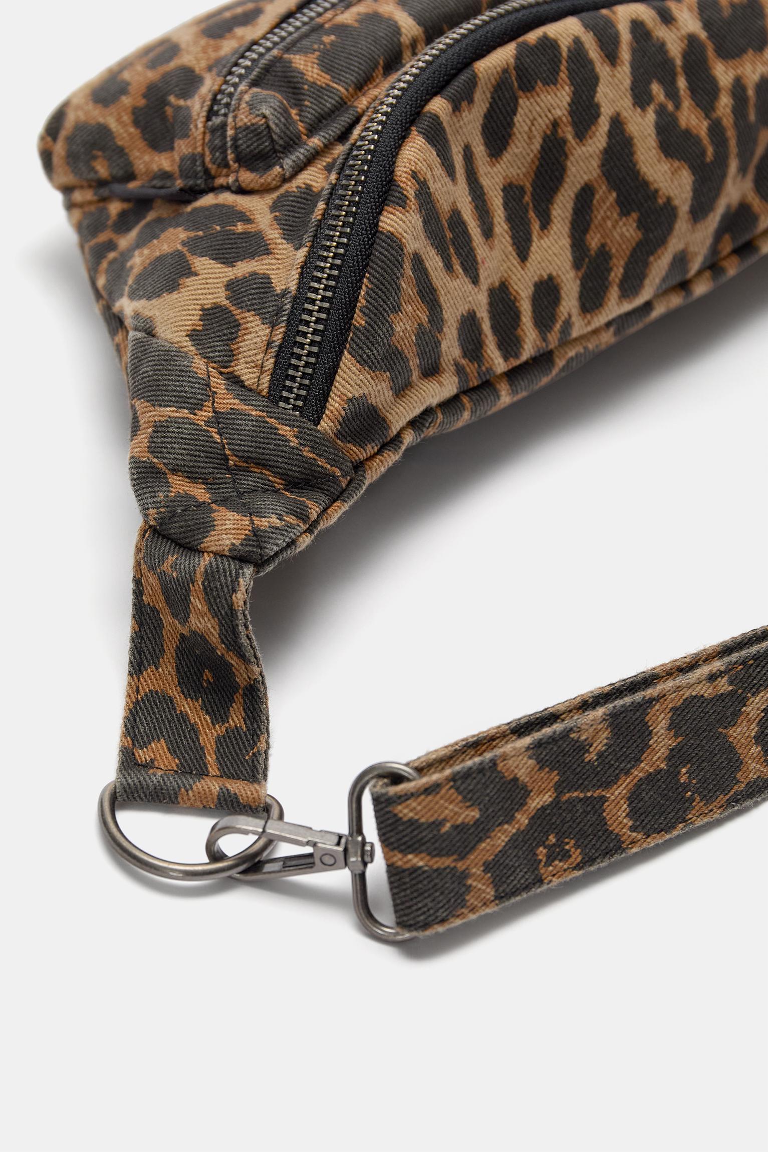 Leopard print canvas belt bag pull bear