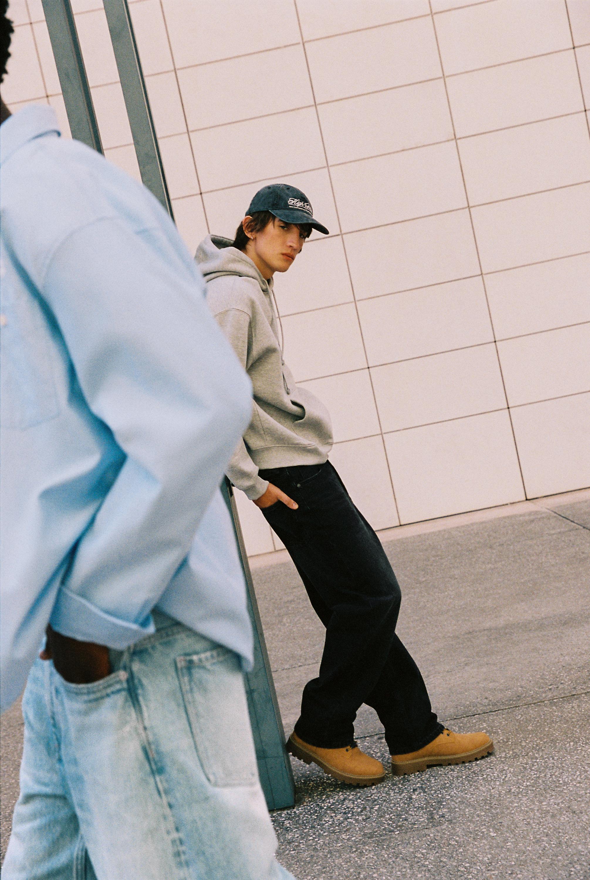 Balloon-fit baggy jeans — Faded black