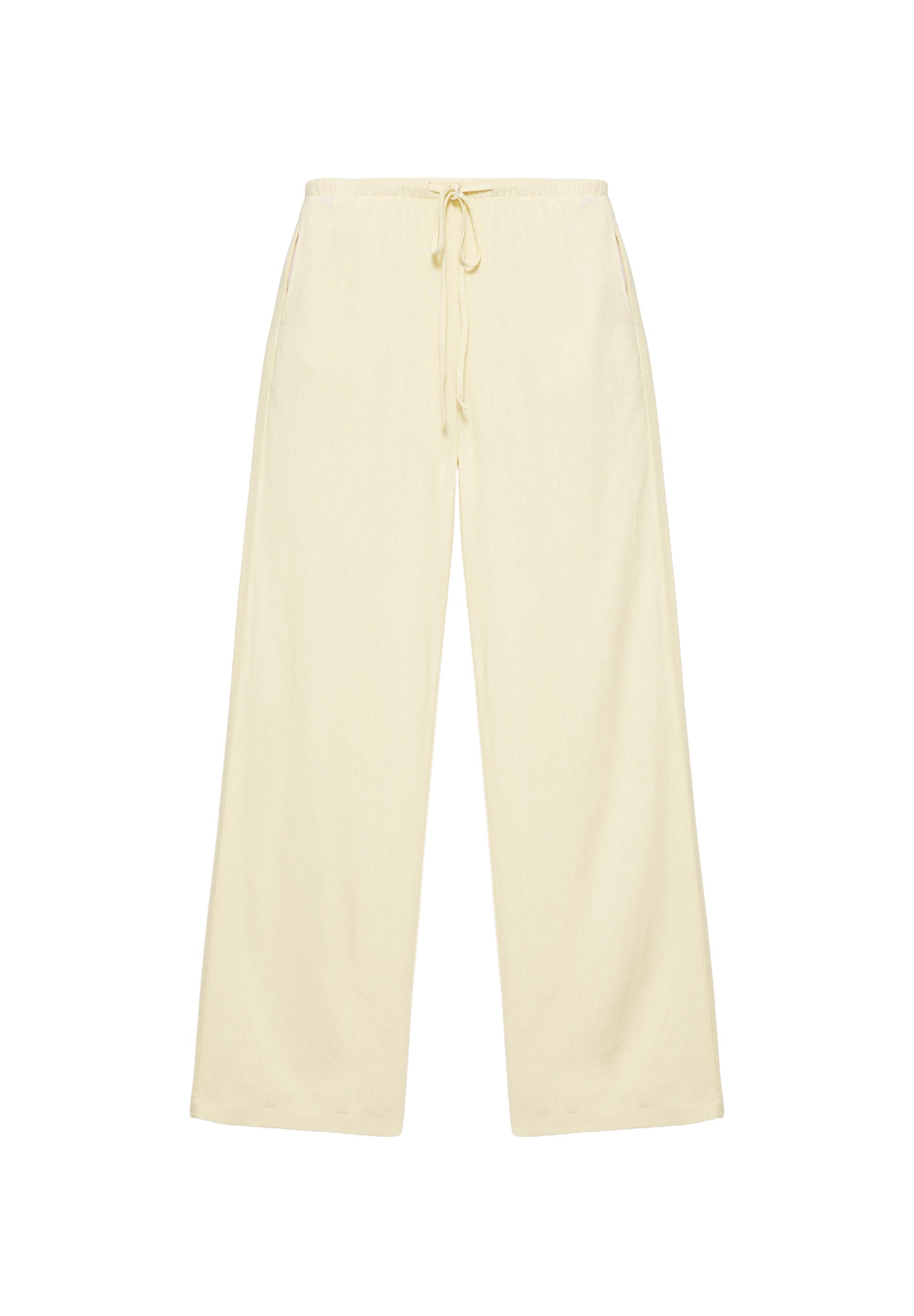 Linen blend joggers — Yellow