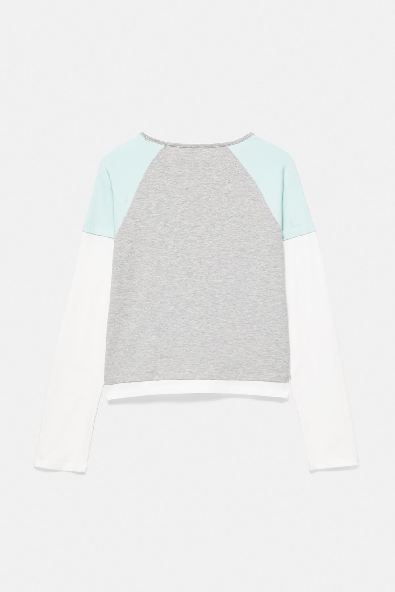 Double raglan sleeve T-shirt — Grey