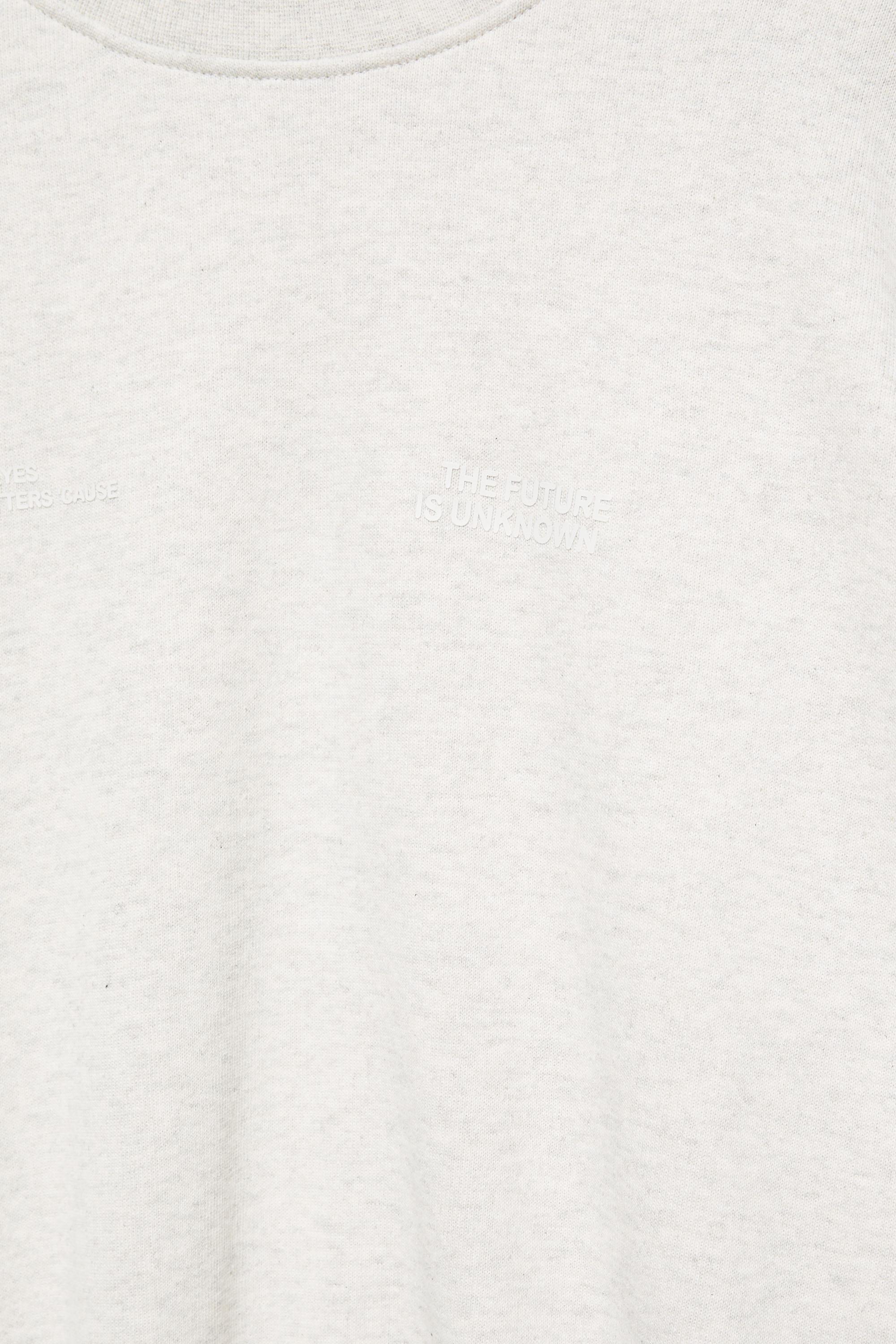 Contrast rib round neck sweatshirt — Grey marl
