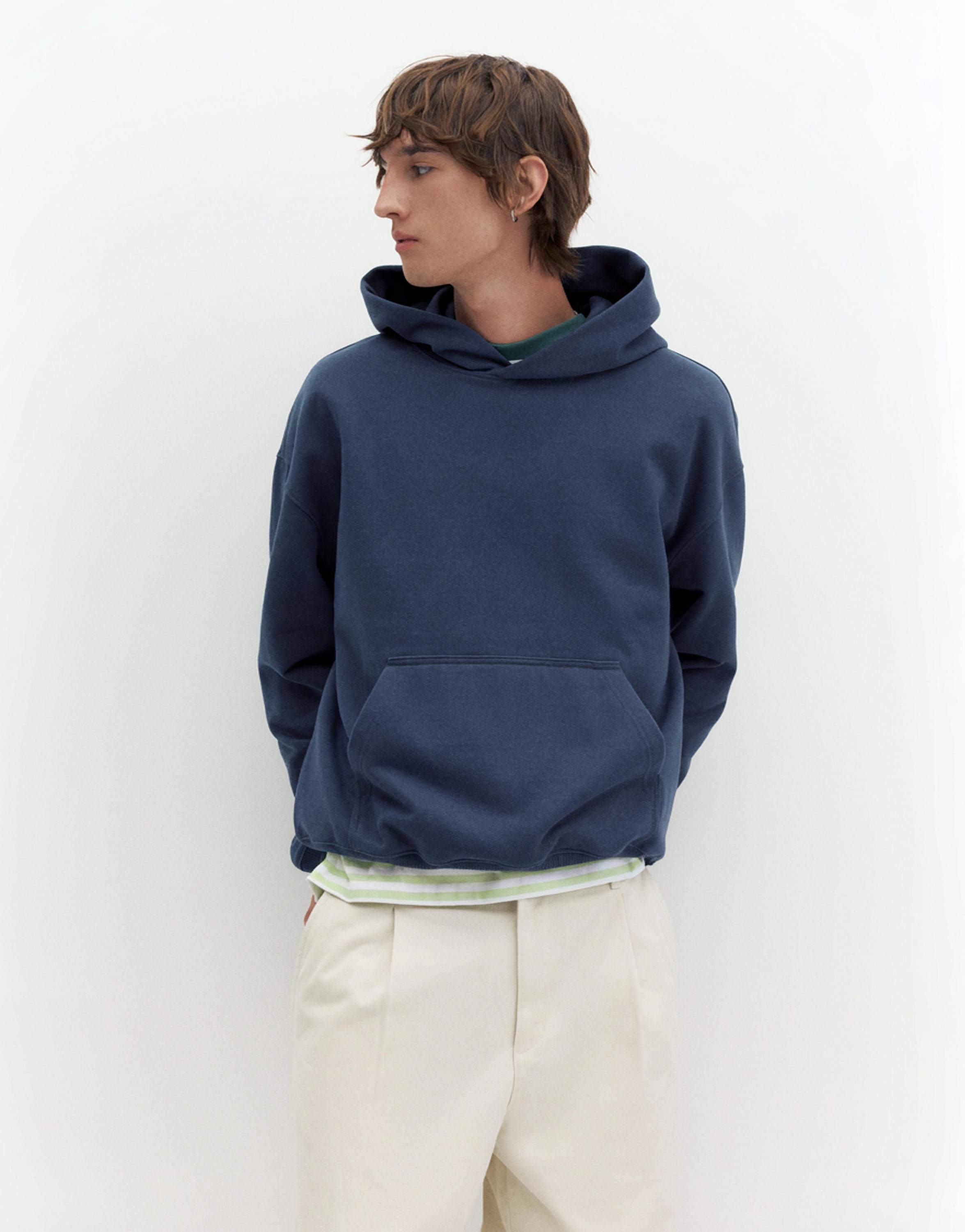 STWD boxy-fit logo hoodie — Blue