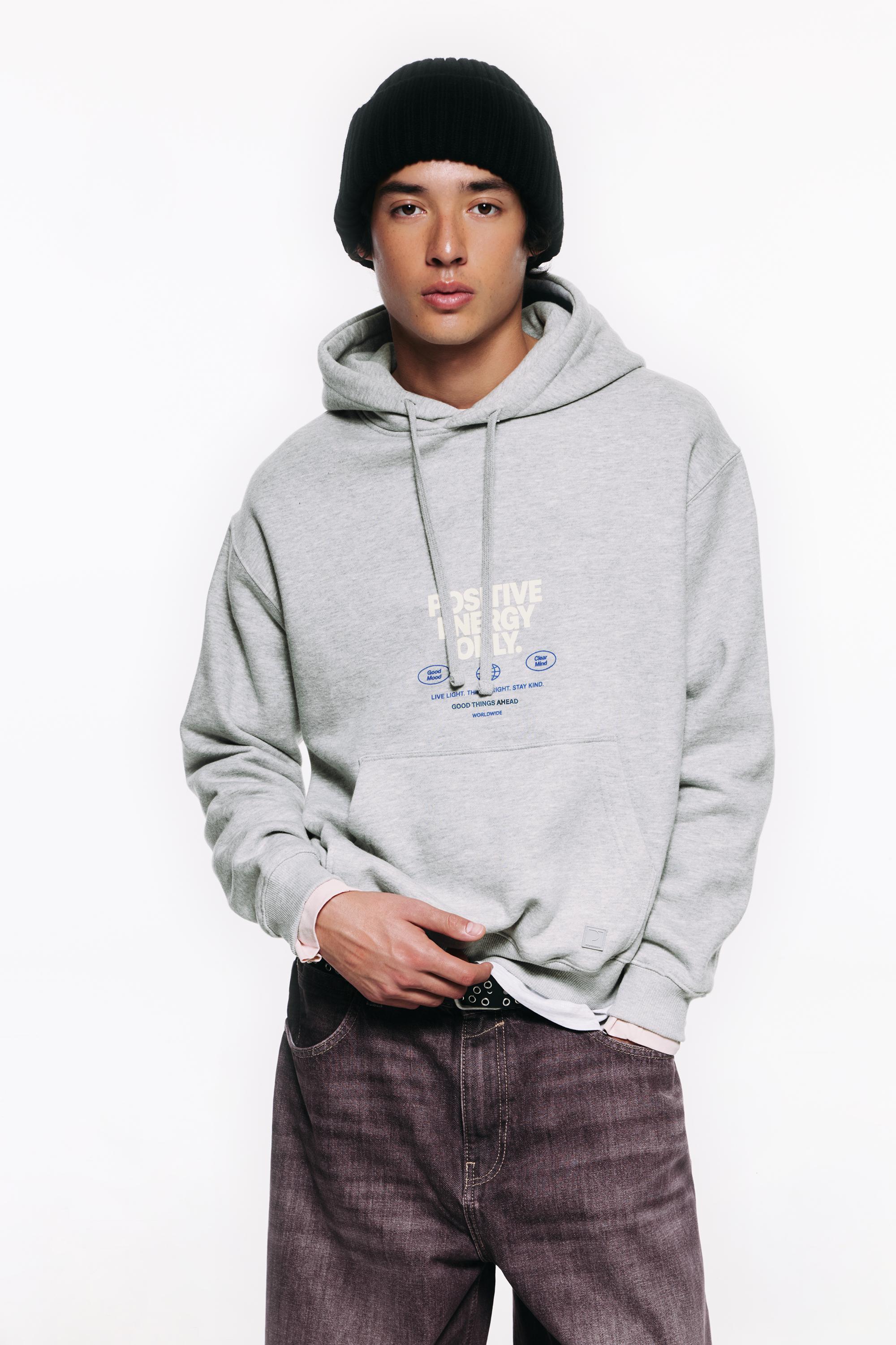 Sudadera capucha relaxed gráfico