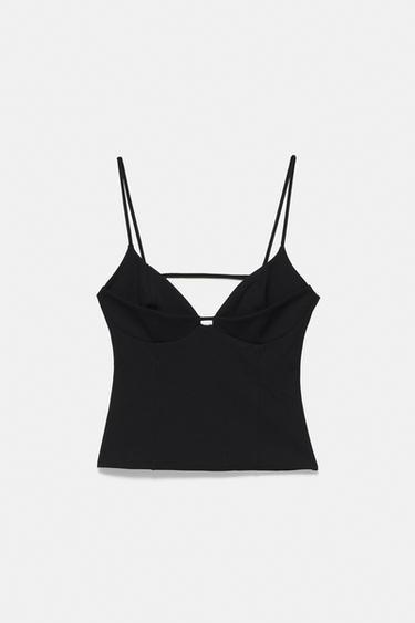 Strappy corsetry-inspired top — Black 6