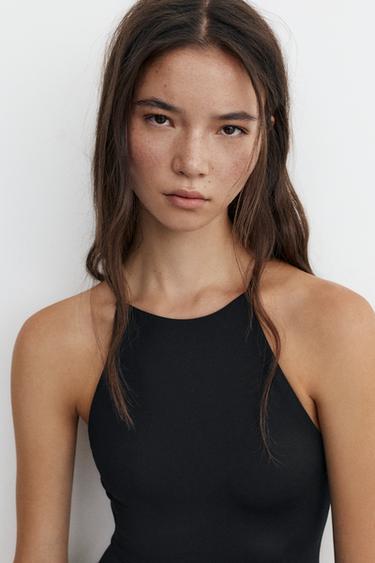 Halter strappy bodysuit — Black 3