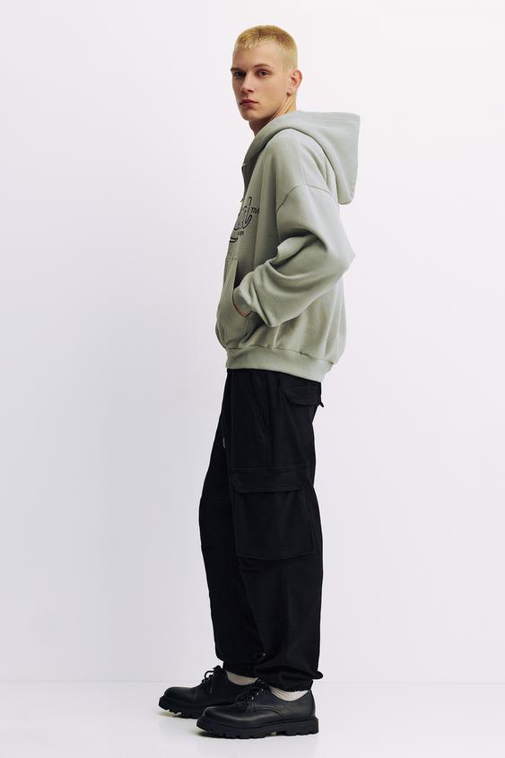Heren Werkbroek Cargo Broek Lichtgewicht Elastische Taille Trainingsbroek Joggers voor Mannen M-4XL, Zwart, 3XL