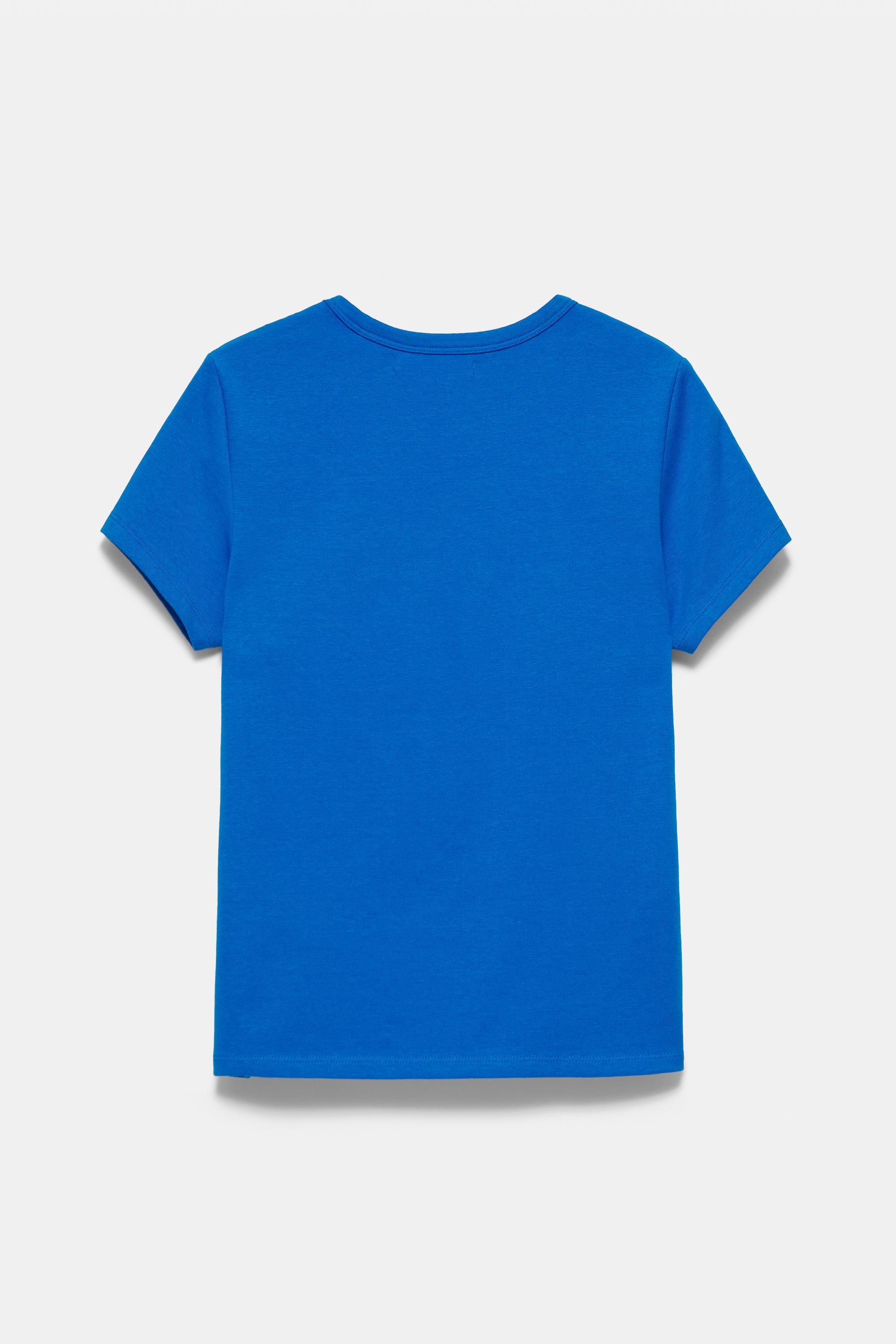 Fitted short sleeve T-shirt — Blue