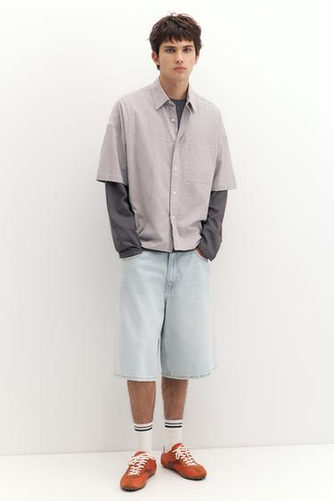Short sleeve check shirt — Sand/Blue 4