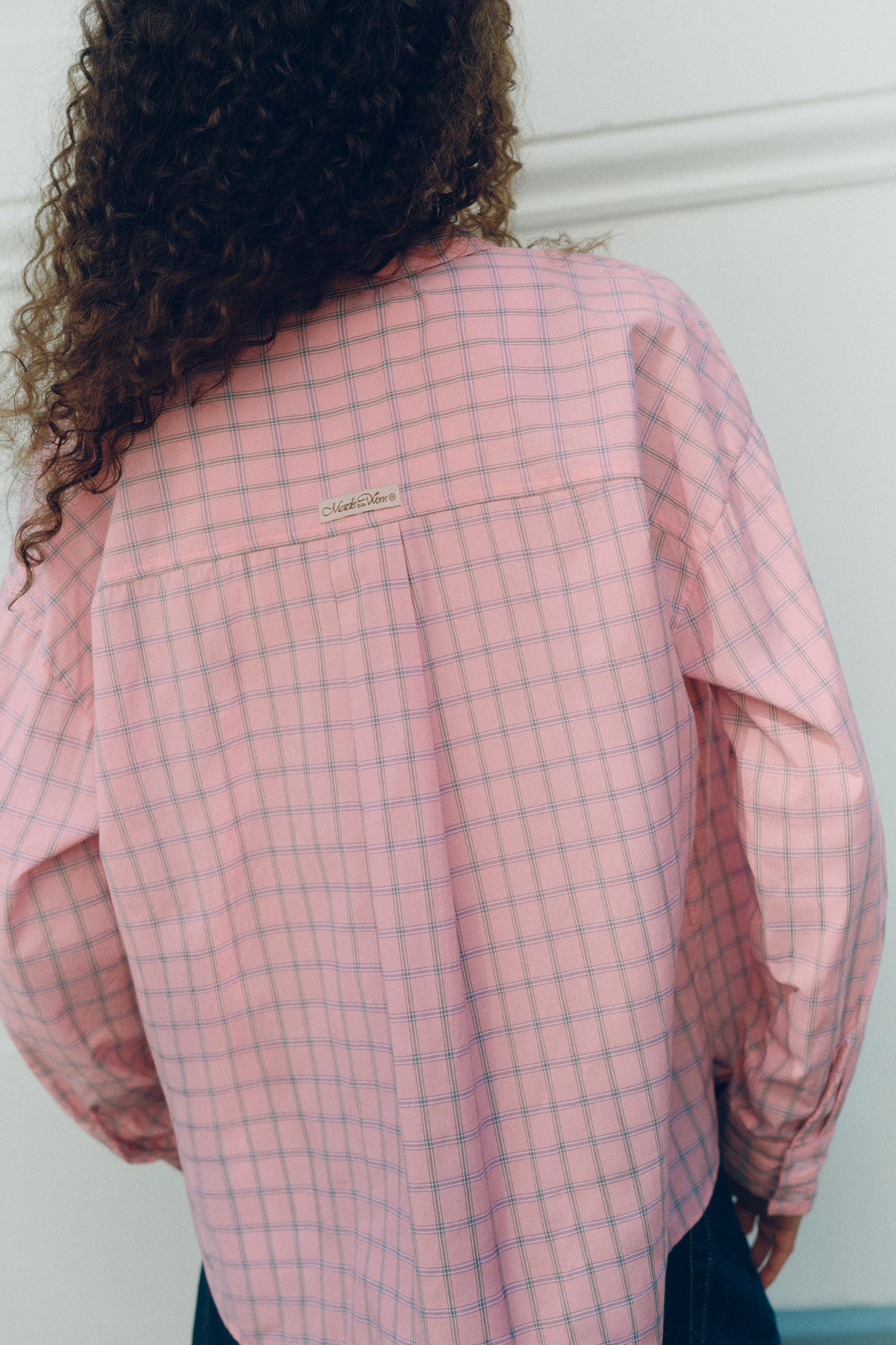 Check pocket shirt — Pink