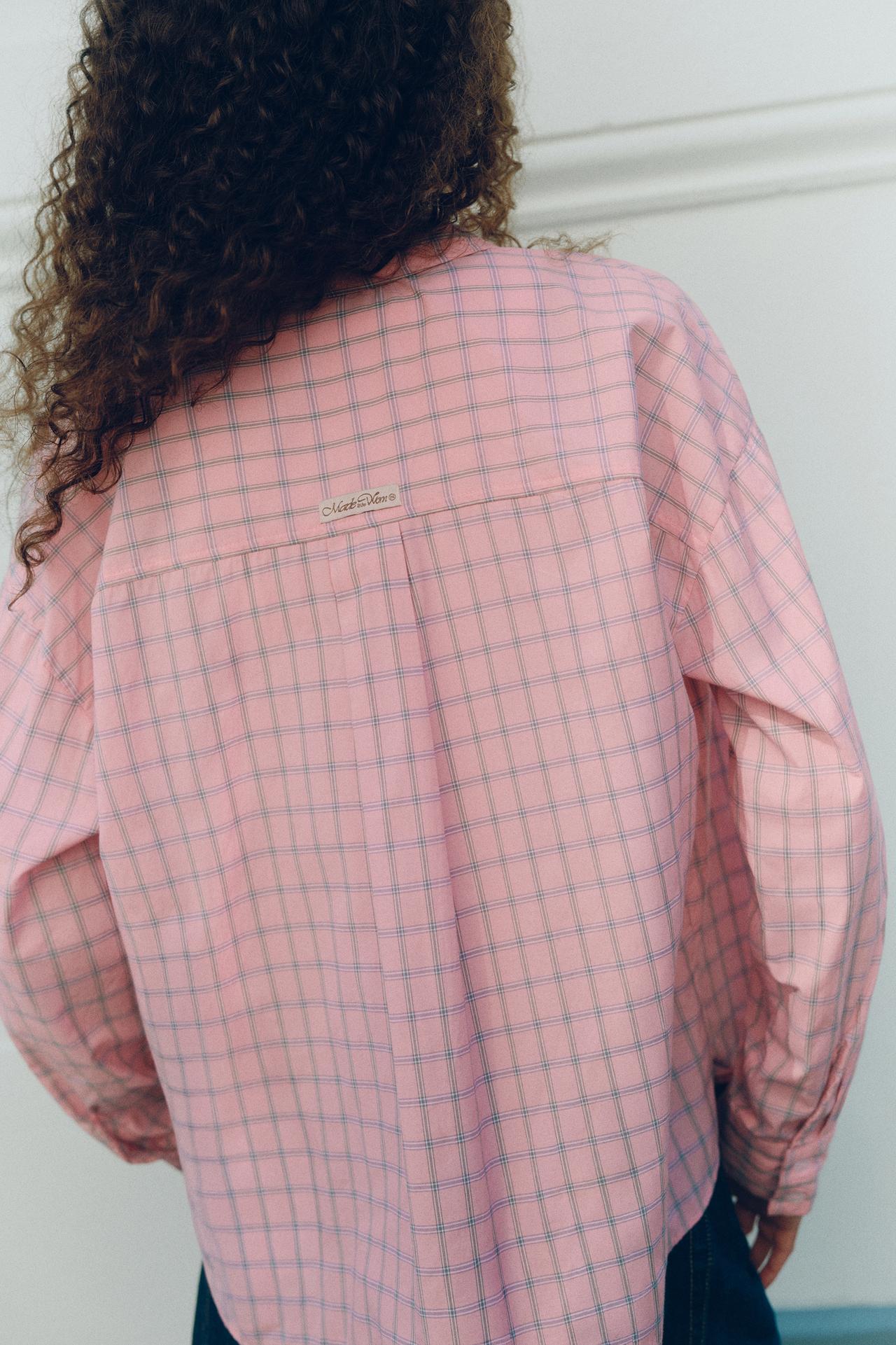 Check pocket shirt — Pink