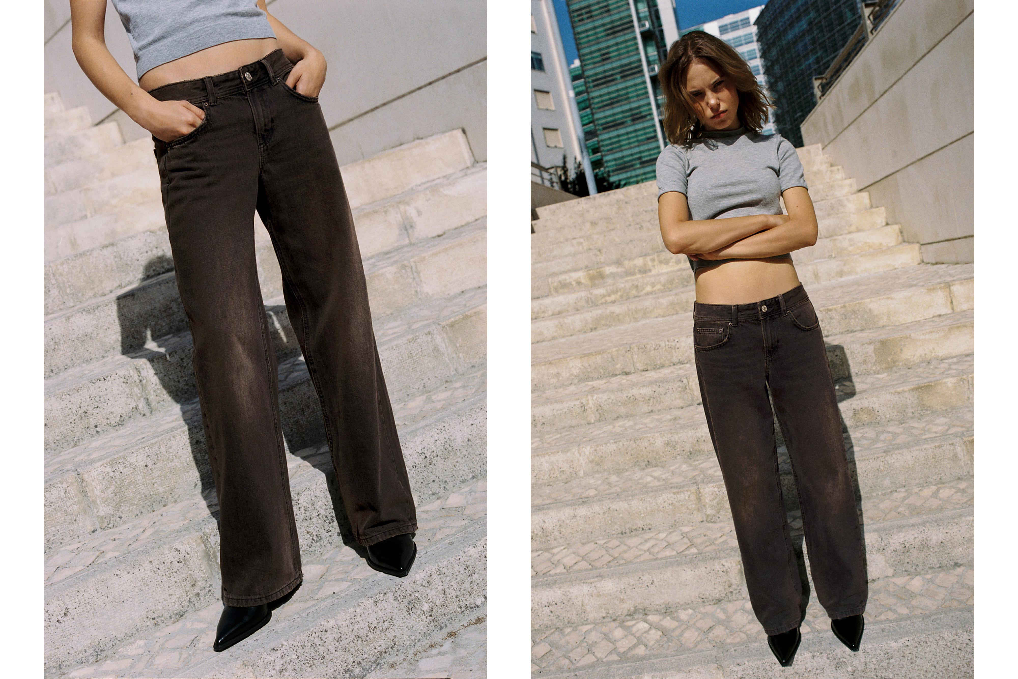 Low-rise straight-leg jeans — Dark brown