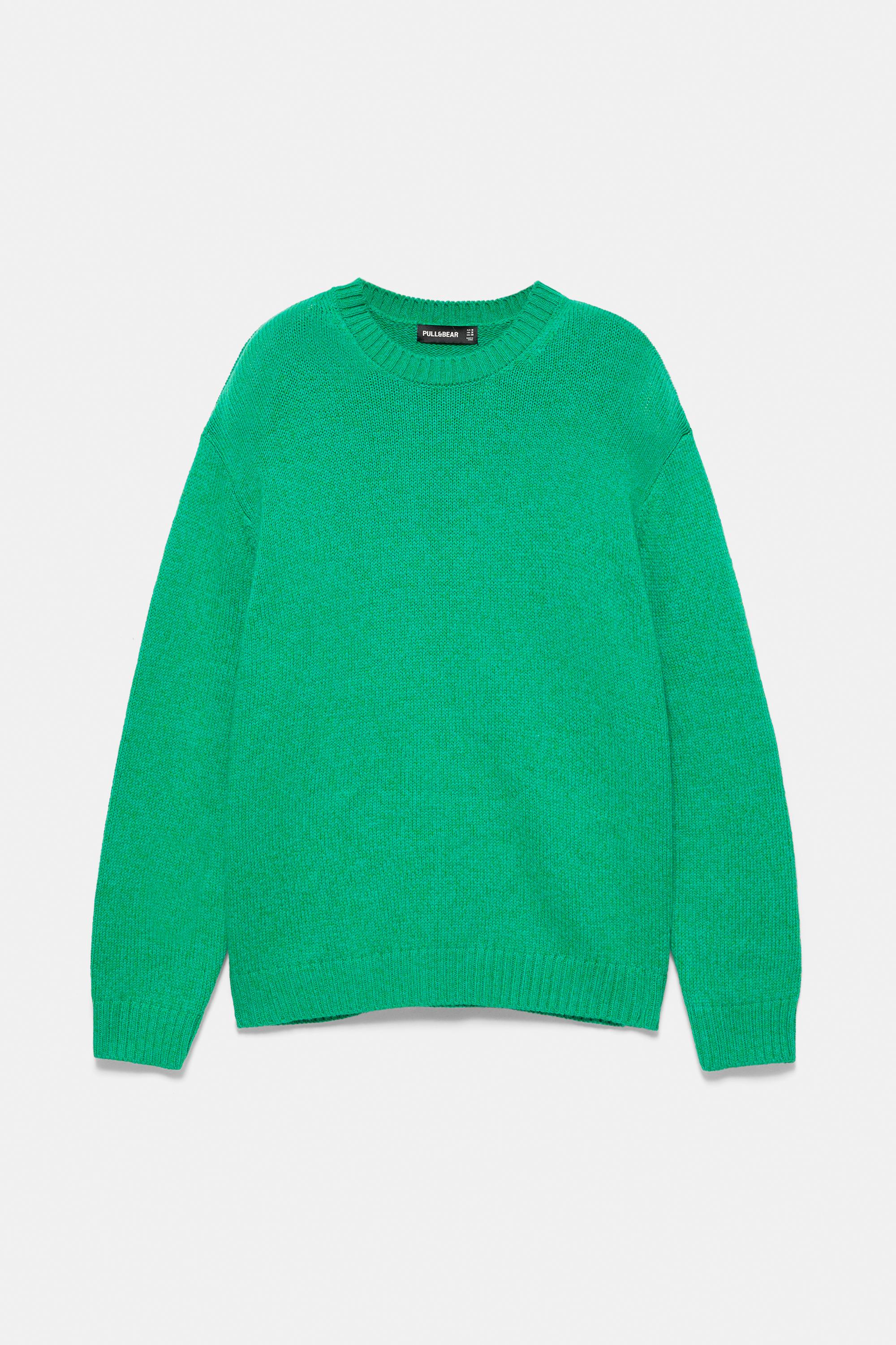 Round neck jumper — Green