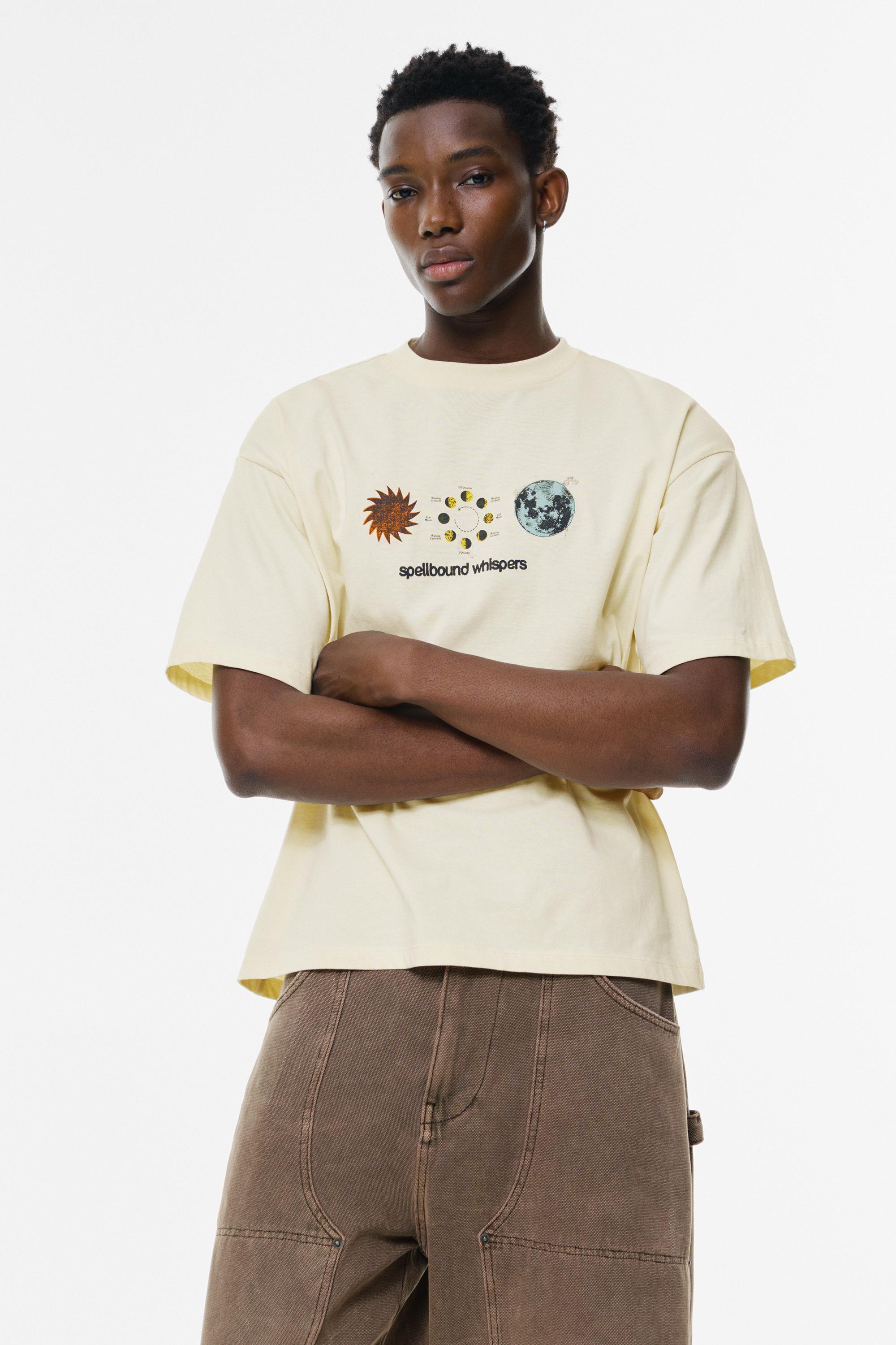 T-Shirt Mit Mondgrafik