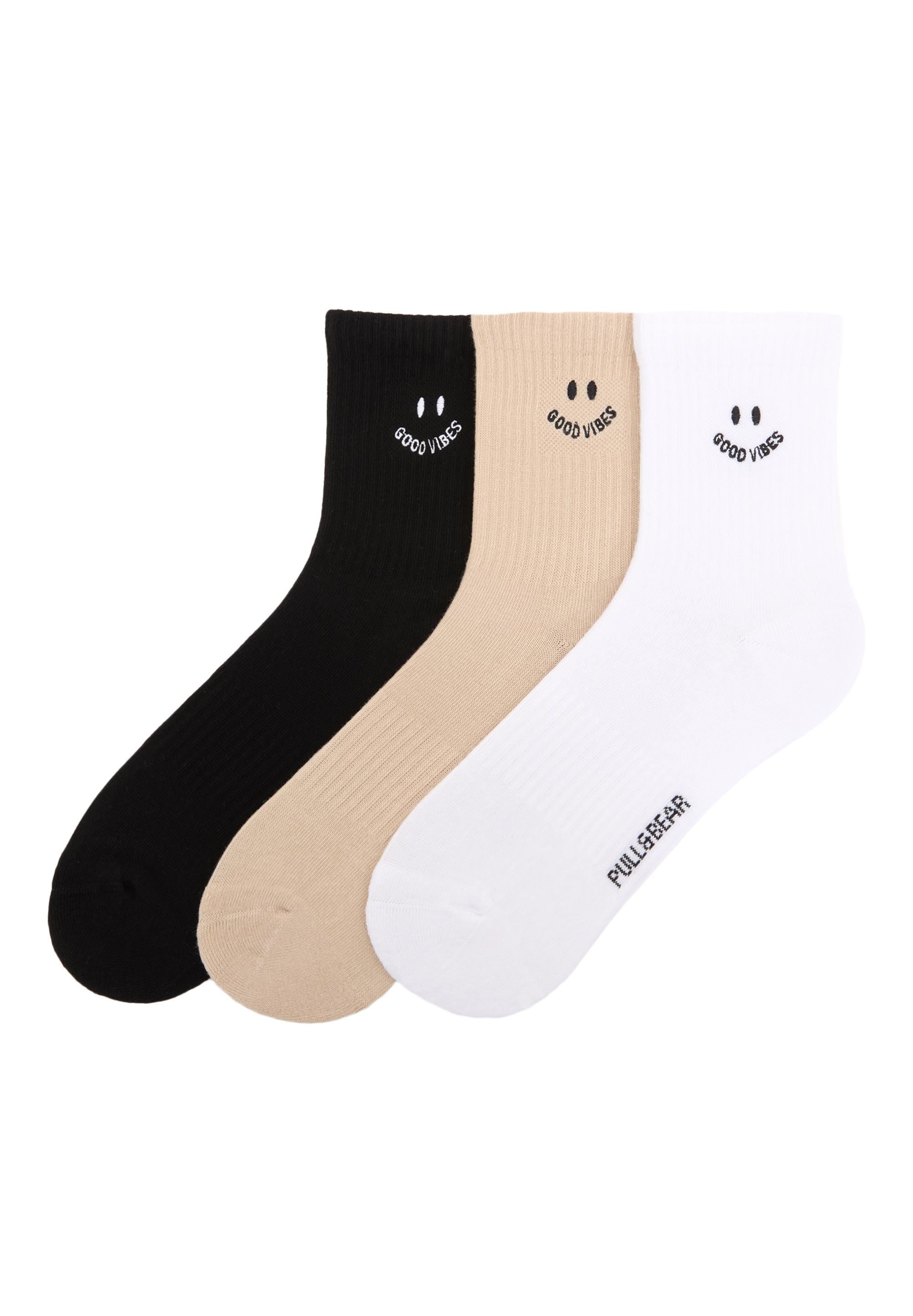 3 çift gülen suratlı çorap paketi - Görsel 2