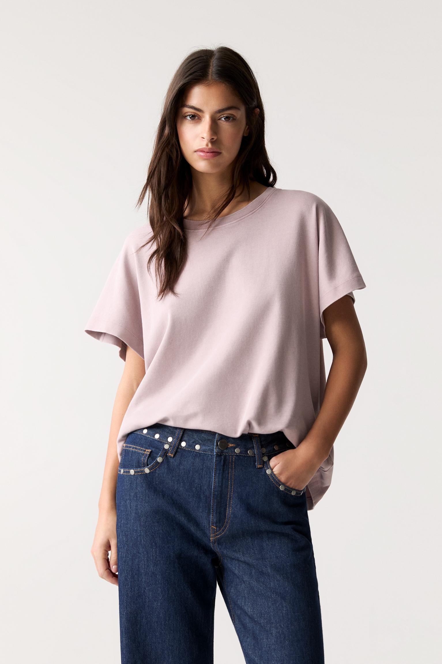 Oversize-T-Shirt Mit Durchgehenden Ärmeln