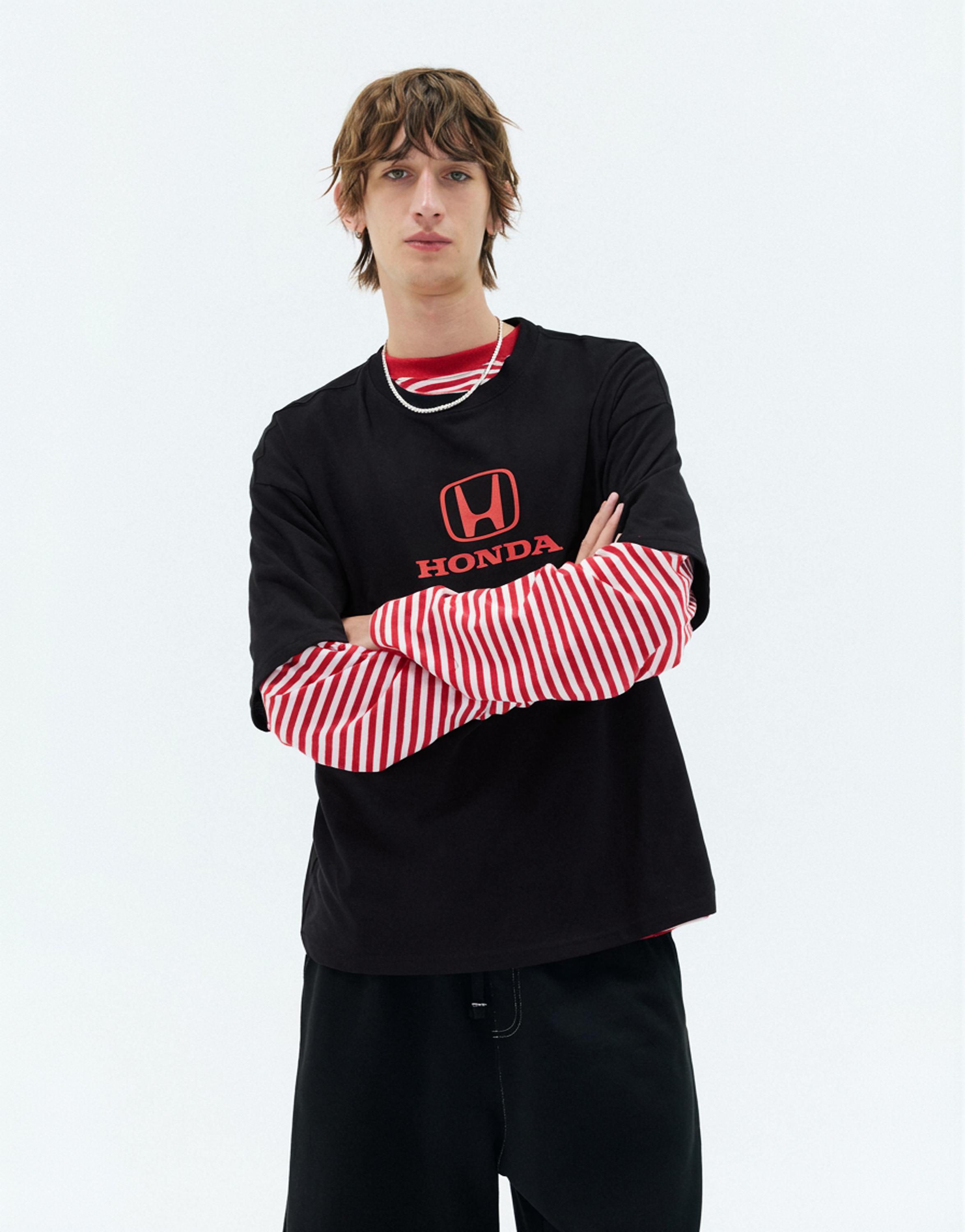 Relaxed fit Honda logo T-shirt — Black