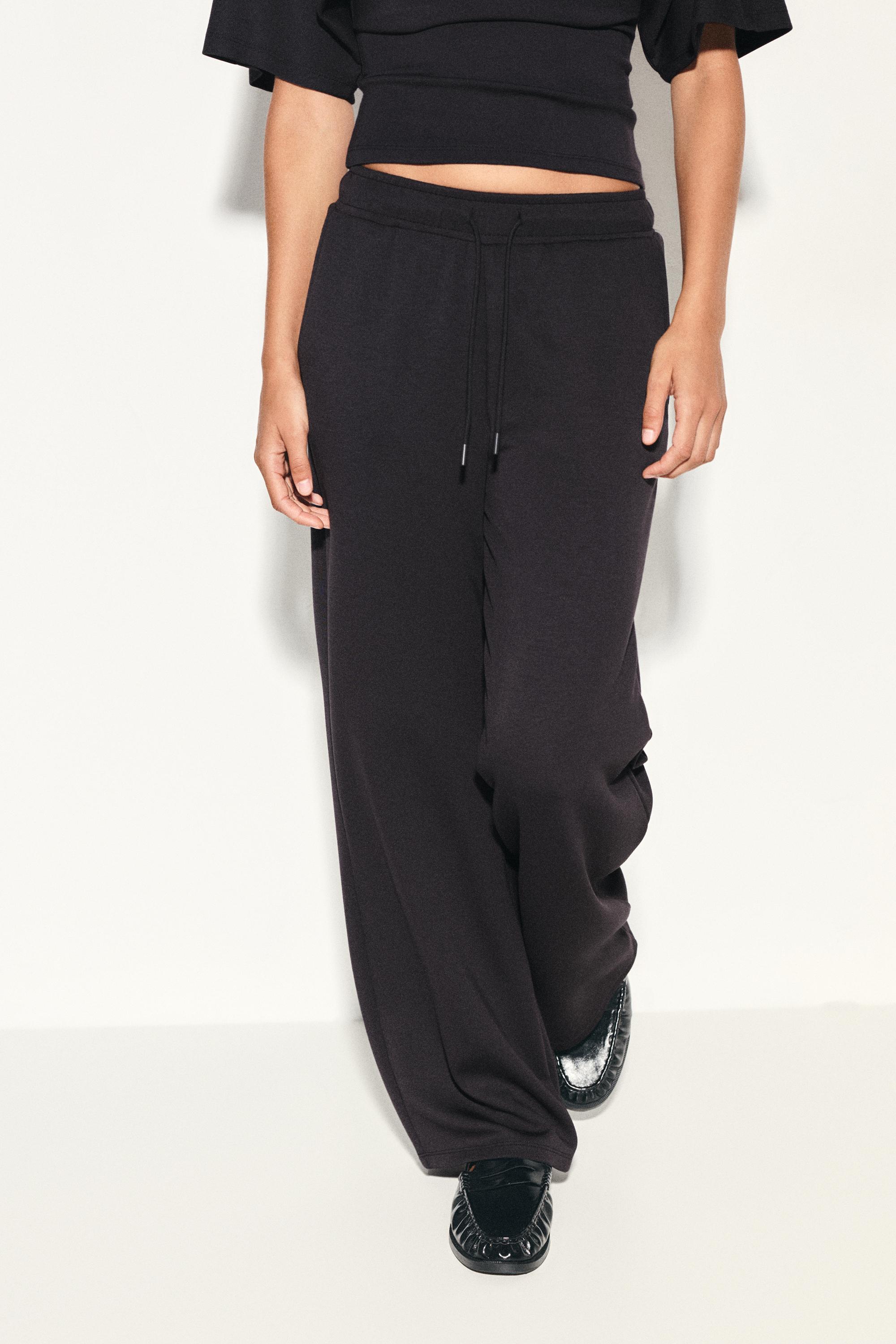 Modal wide-leg trousers — Anthracite grey