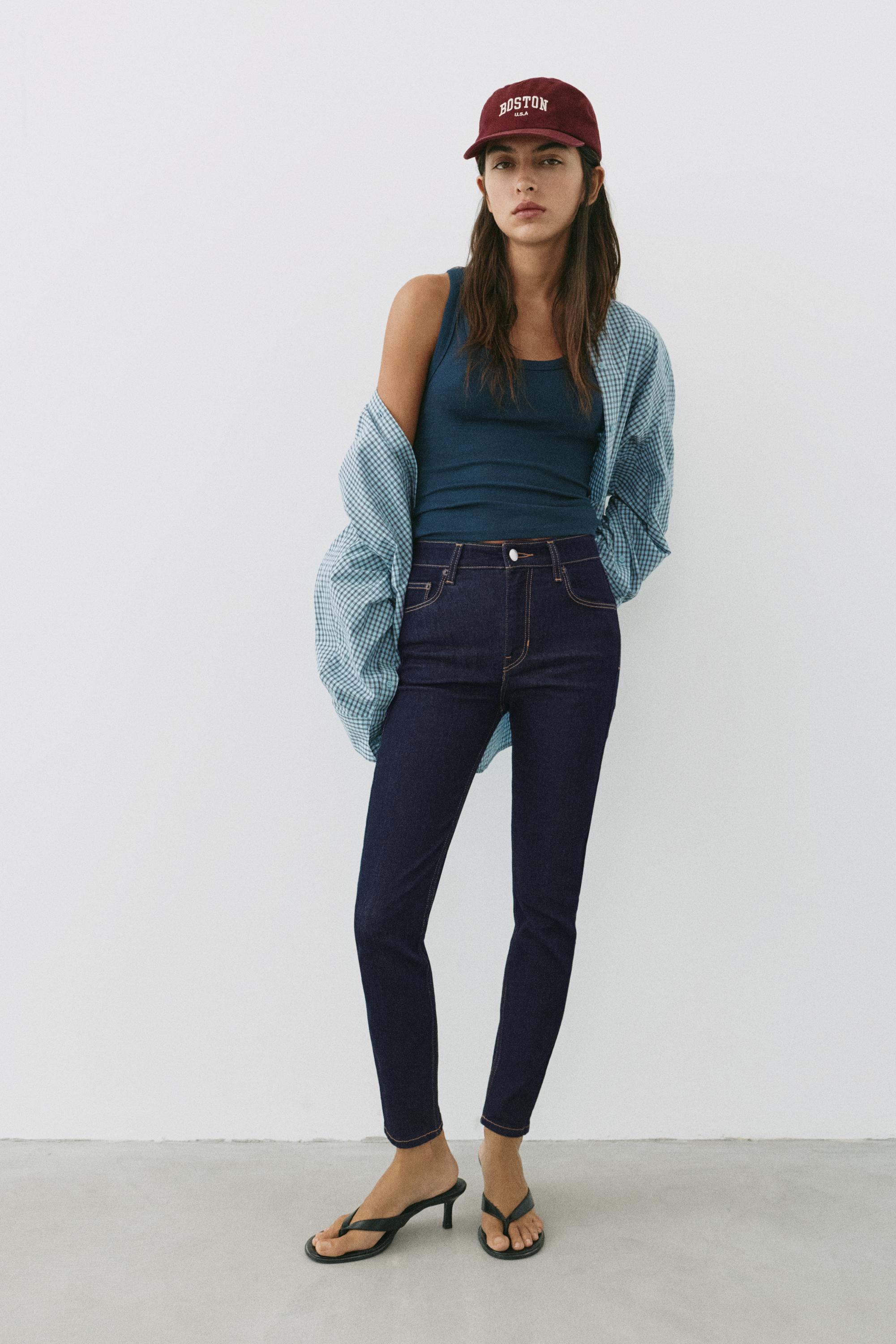 High-waist skinny jeans — Navy