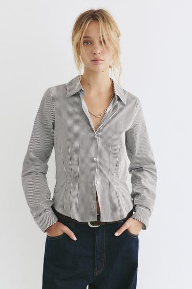 Long-sleeve striped T-shirt