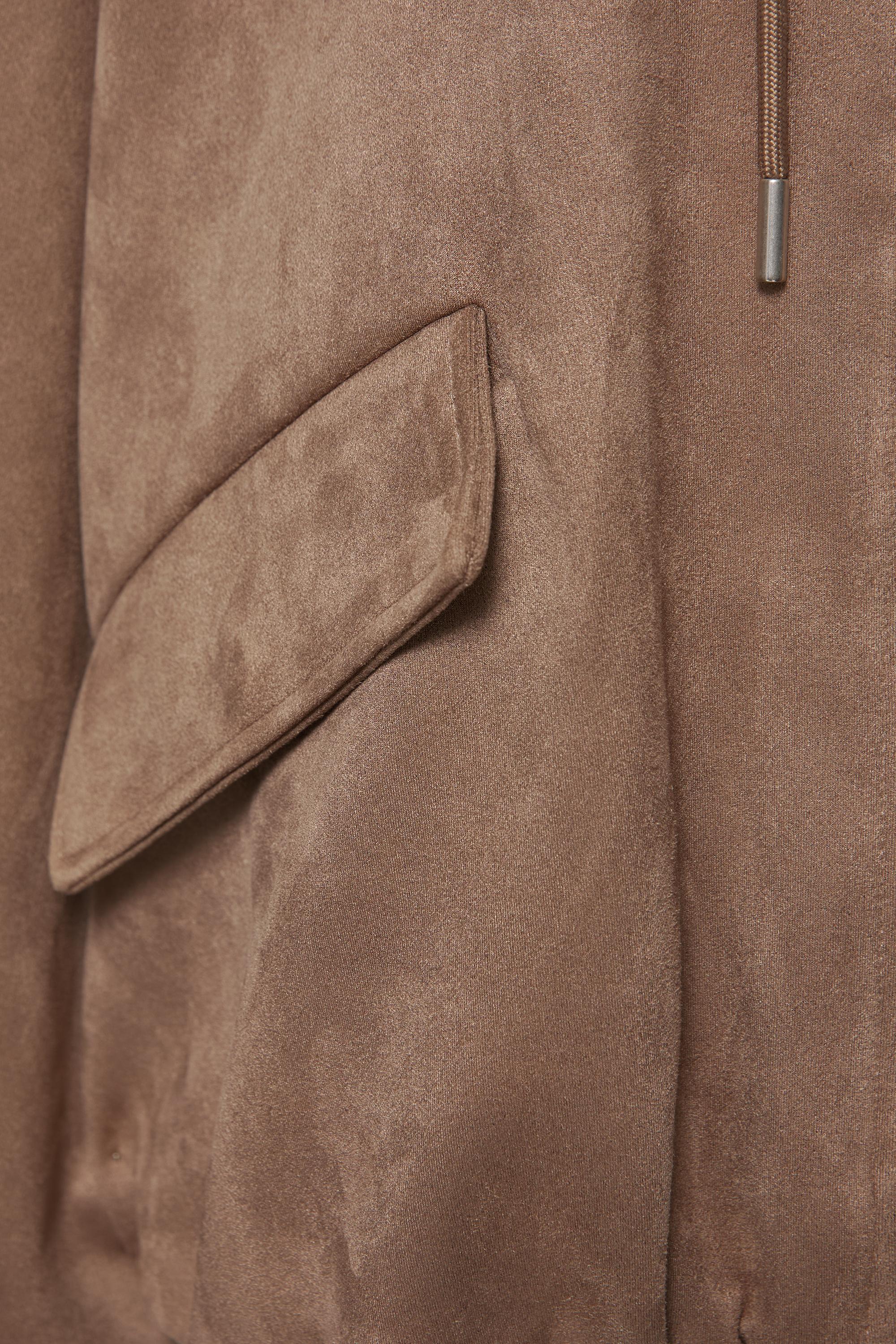 Pull&Bear Kapüşonlu suni süet bomber ceket görsel 4