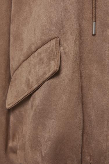 Faux suede bomber jacket — Mink 8