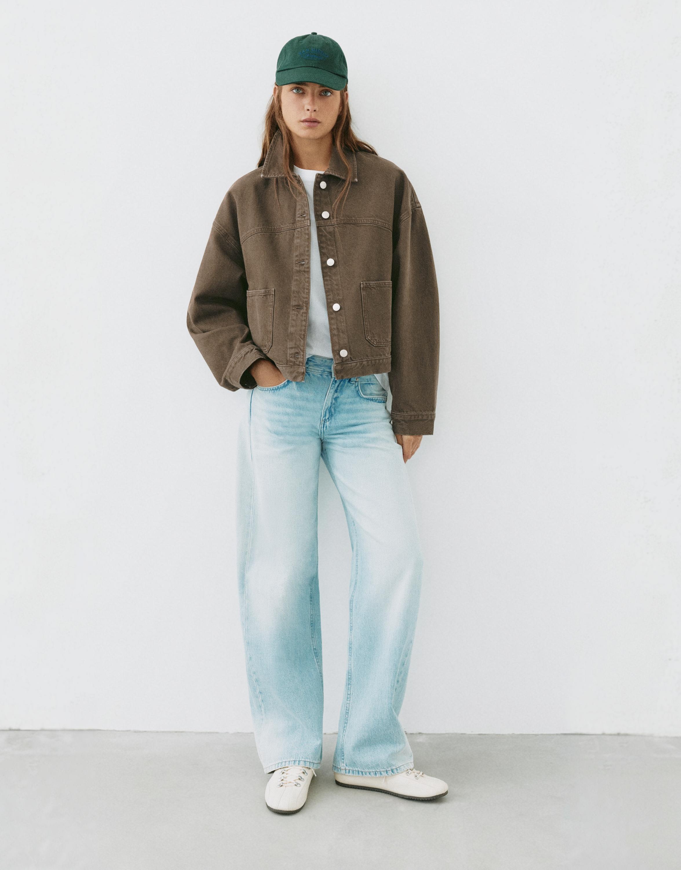 Boxy denim overshirt — Brown